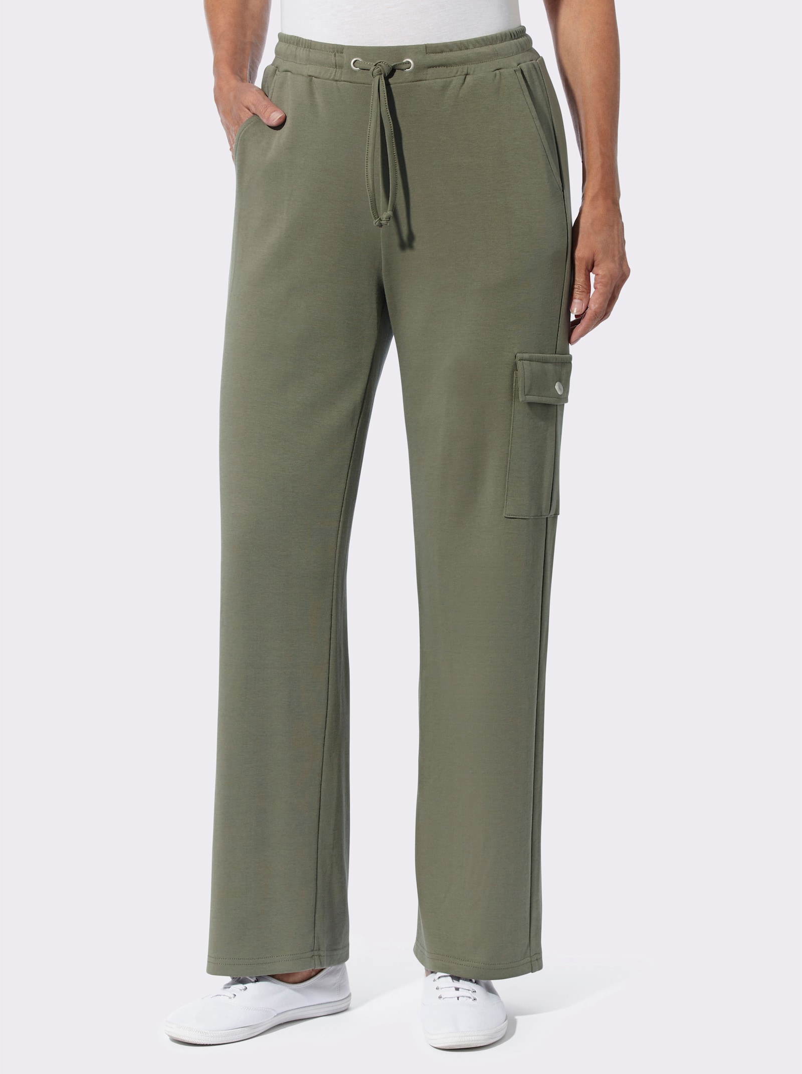 Cargohose mit Cargotasche am Hosenbein - khaki