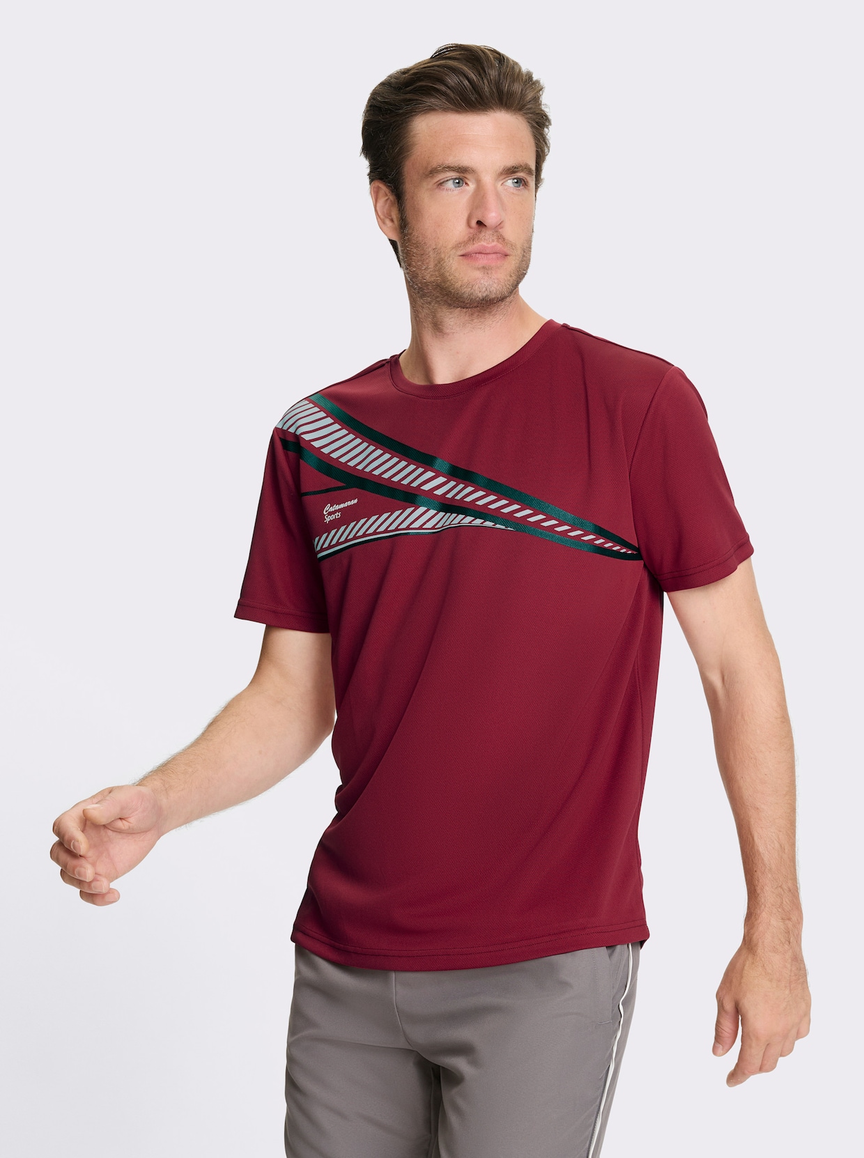 Catamaran Sports Funktionsshirt mit atmungsaktiver Wabenstruktur - kirsche