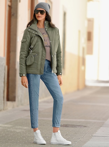 heine Steppjacke mit 2-Wege-Zipper - khaki