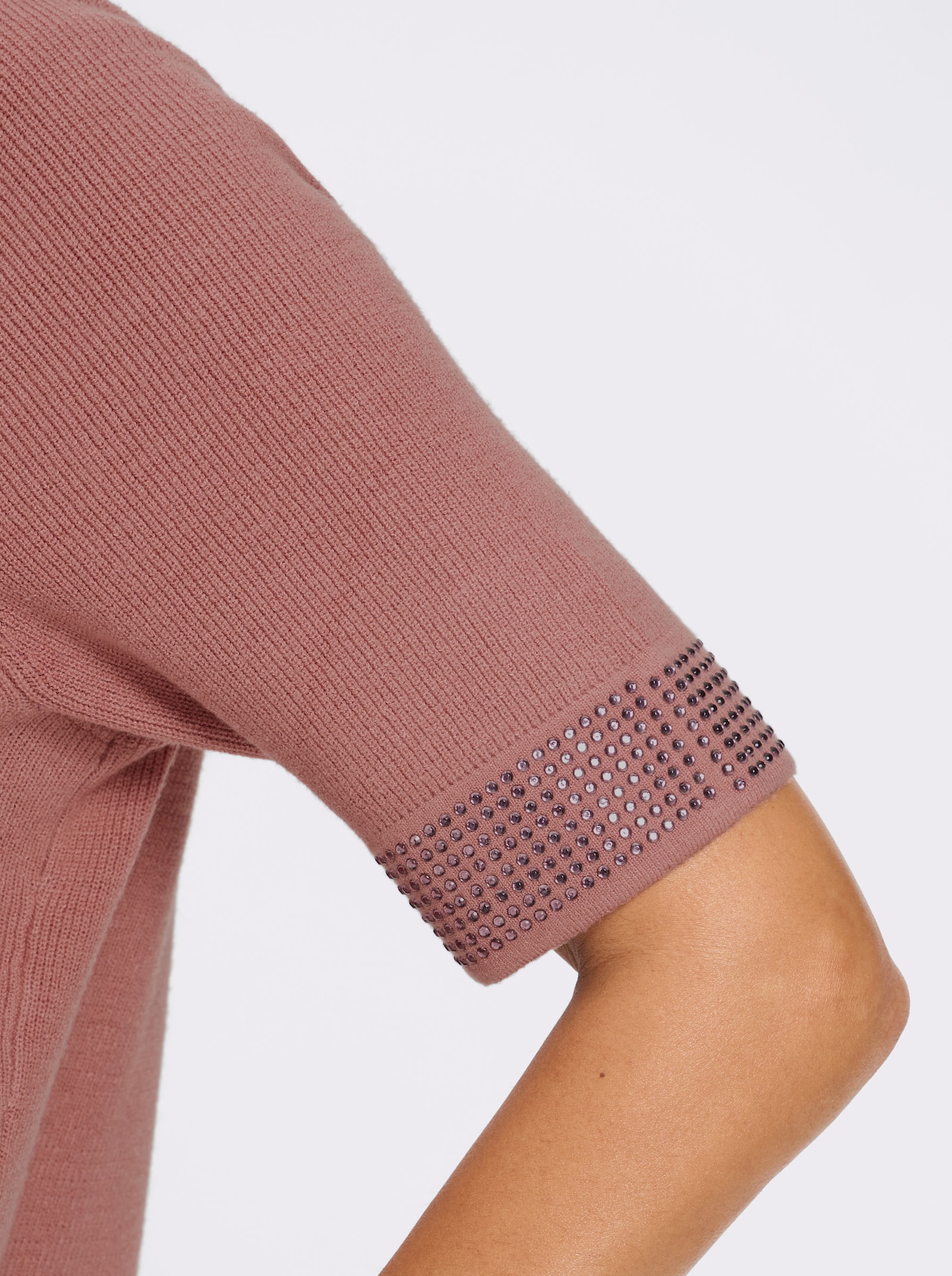 heine Rollkragenpullover mit Glitzereffekten - rosenholz