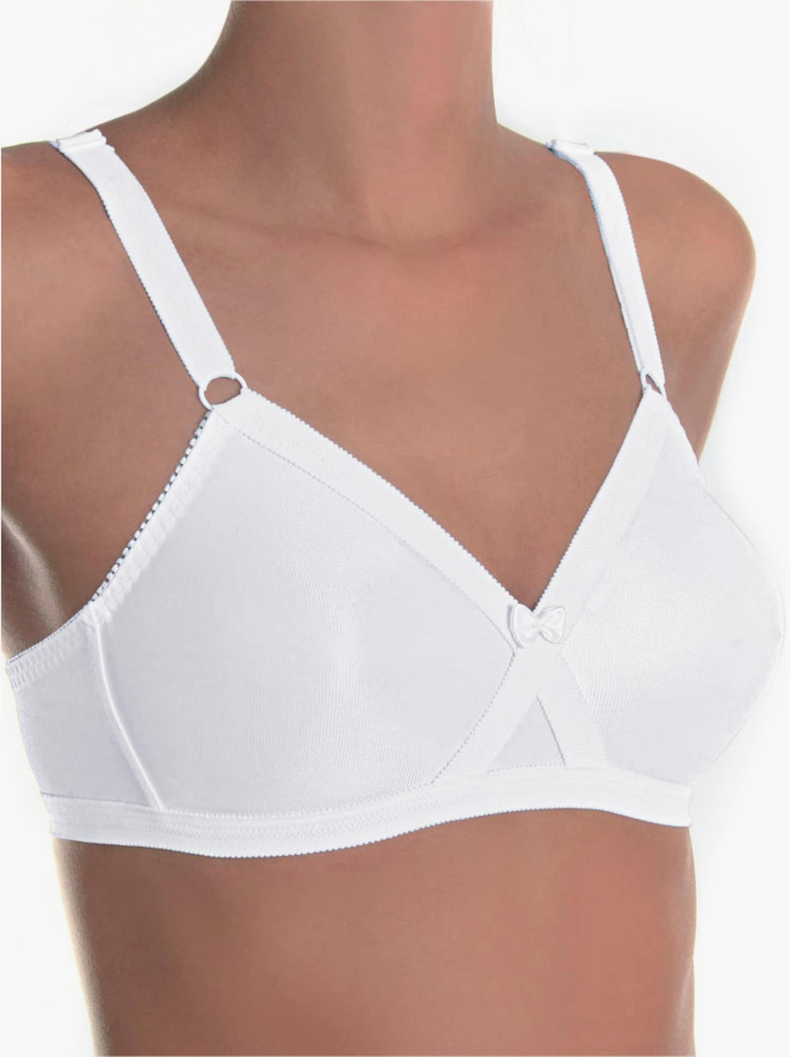 Sassa BH ohne Bügel in Überkreuz-Schnitt - weiß + schwarz