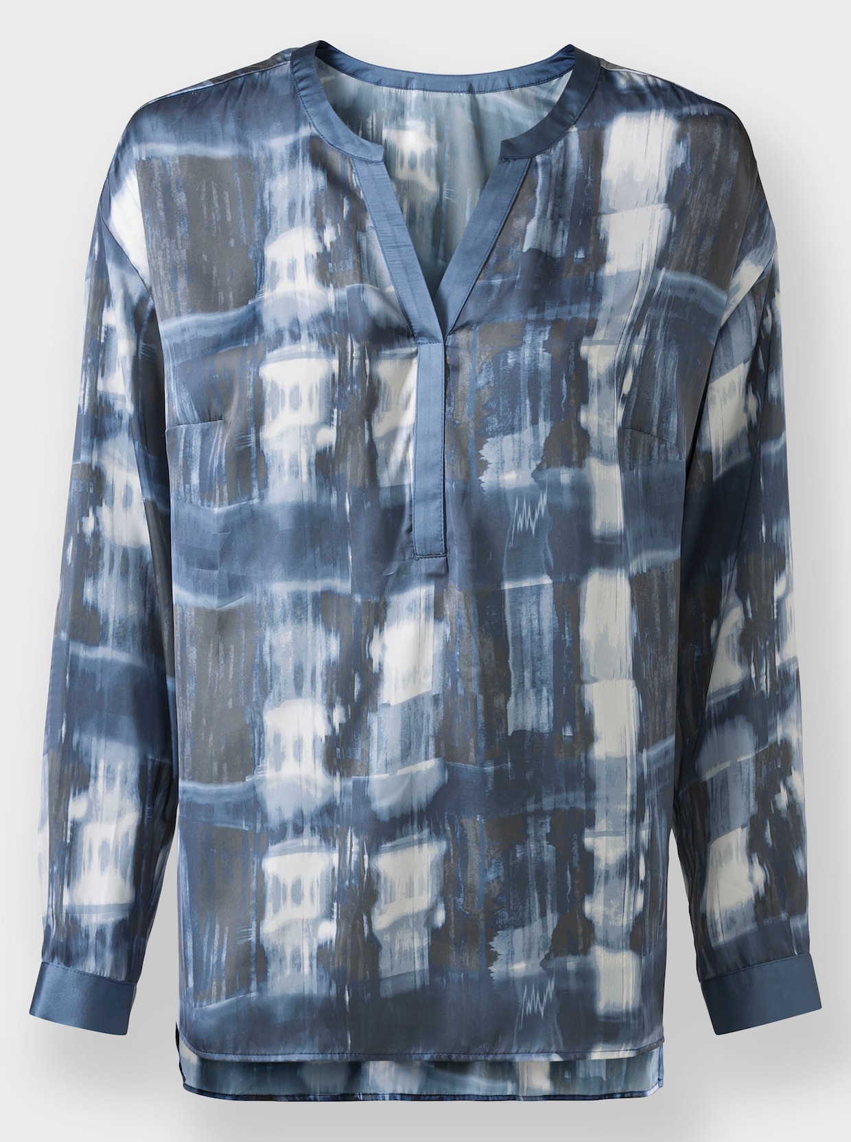 heine Blouse met lange mouwen - rookblauw/antraciet bedrukt
