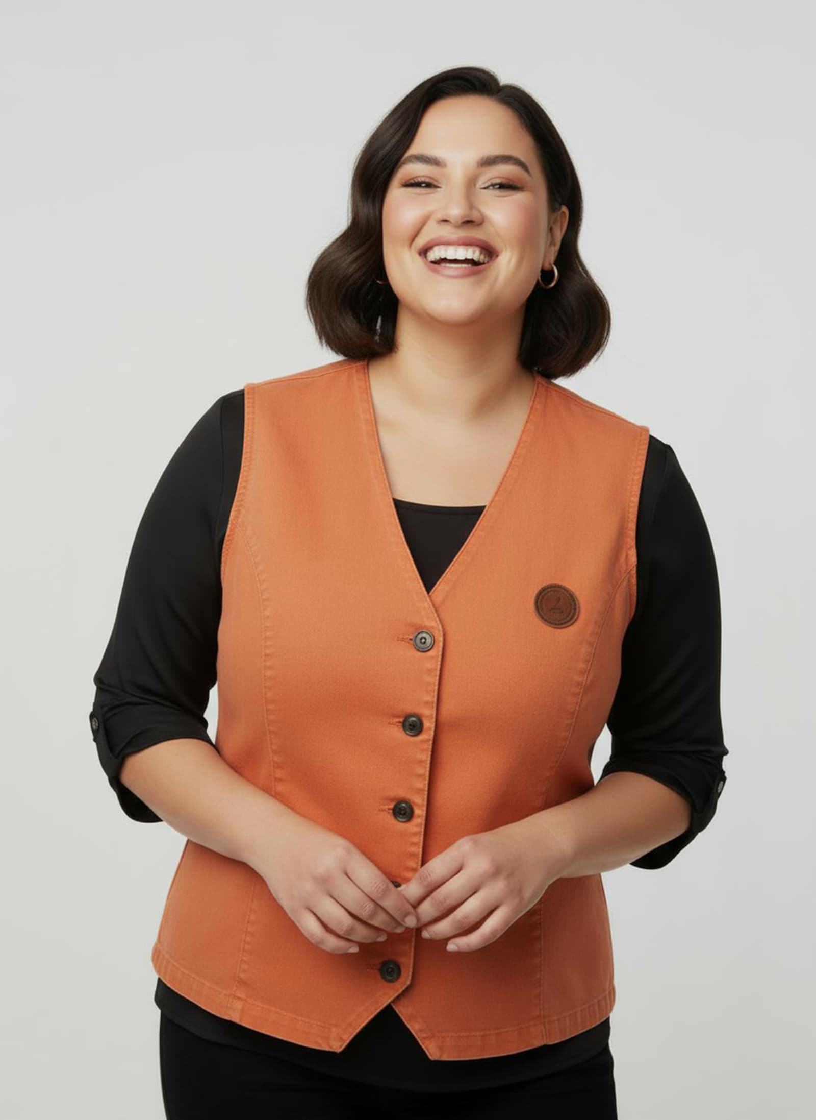 Jeansweste in Stretch-Qualität - orange