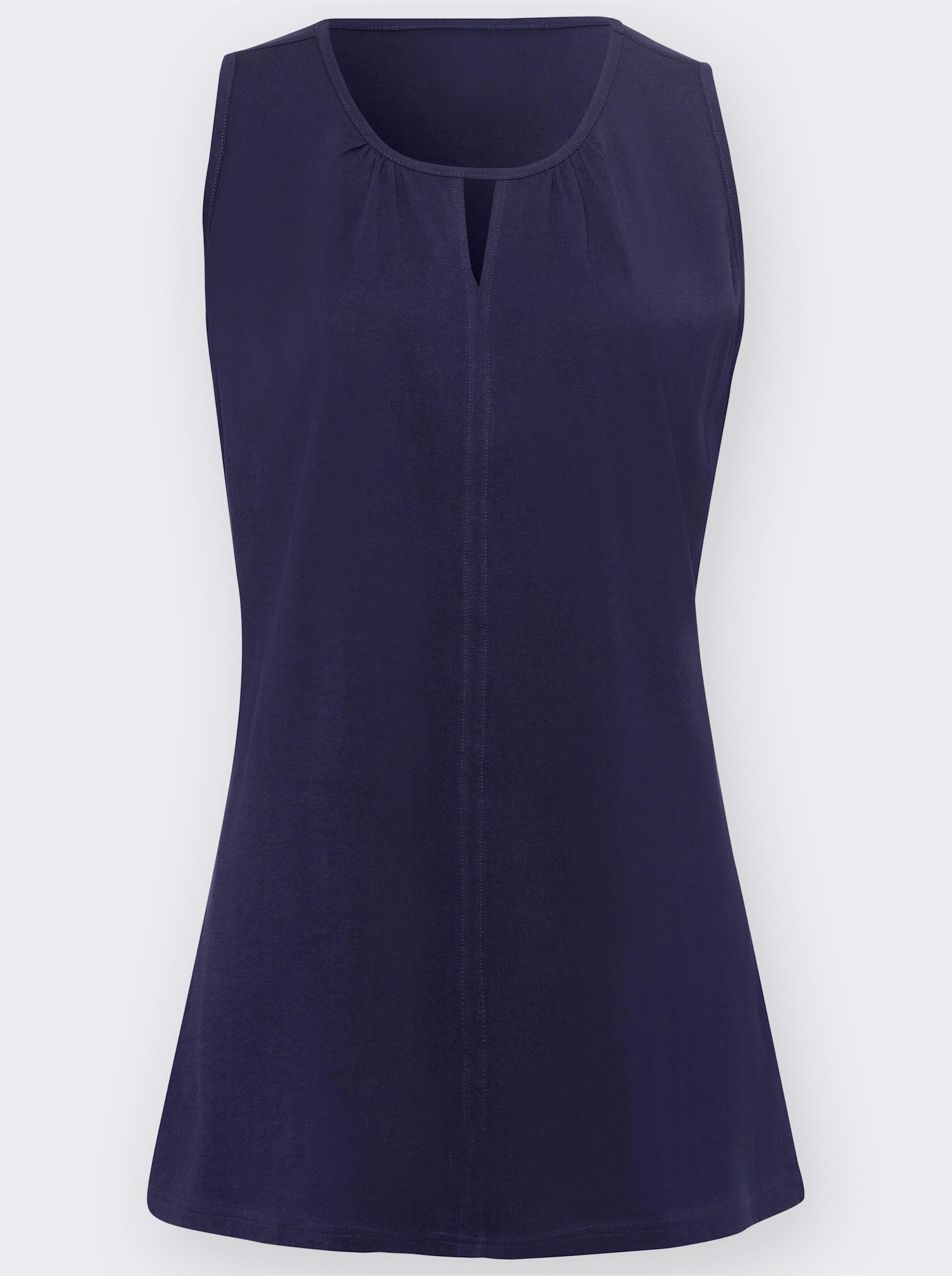 Shirttop mit dezenter Raffung, in A-Form - nachtblau