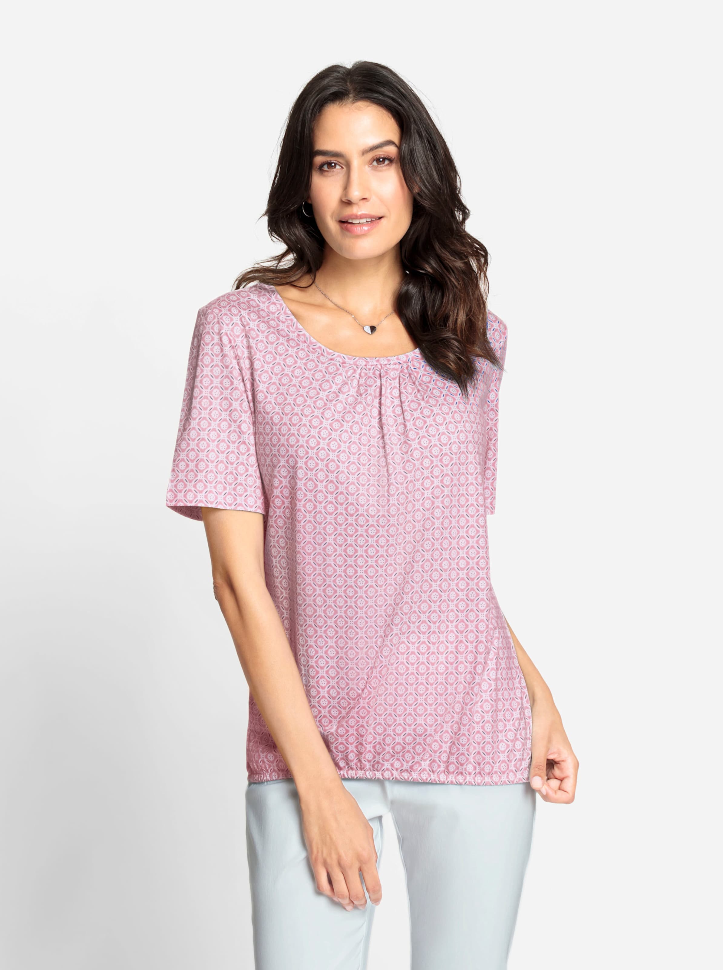 Witt Damen Shirt, rosenquarz-bedruckt