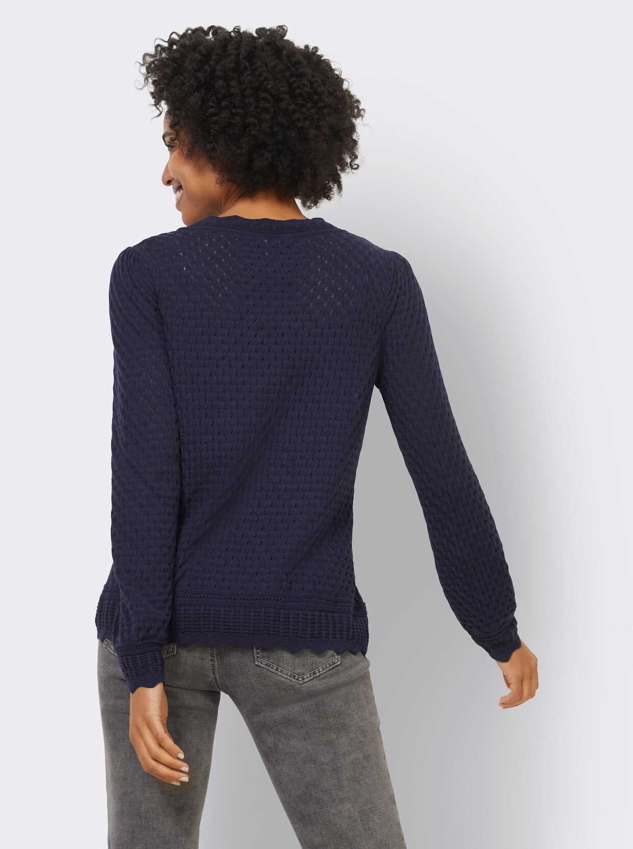 heine Ajourpullover - marine