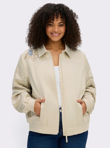 sheego Blouson mit femininen Details - sand