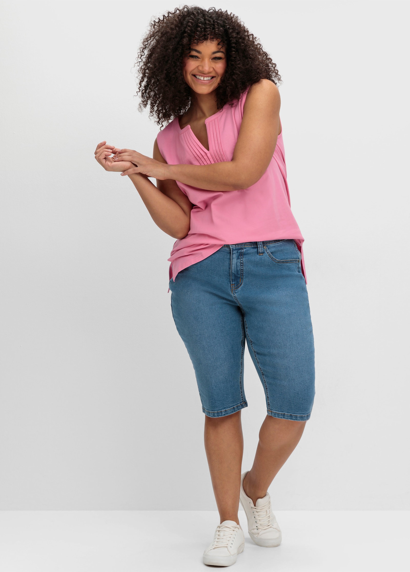 sheego Jeansbermudas in Curvy-Schnitt PIA - blue denim