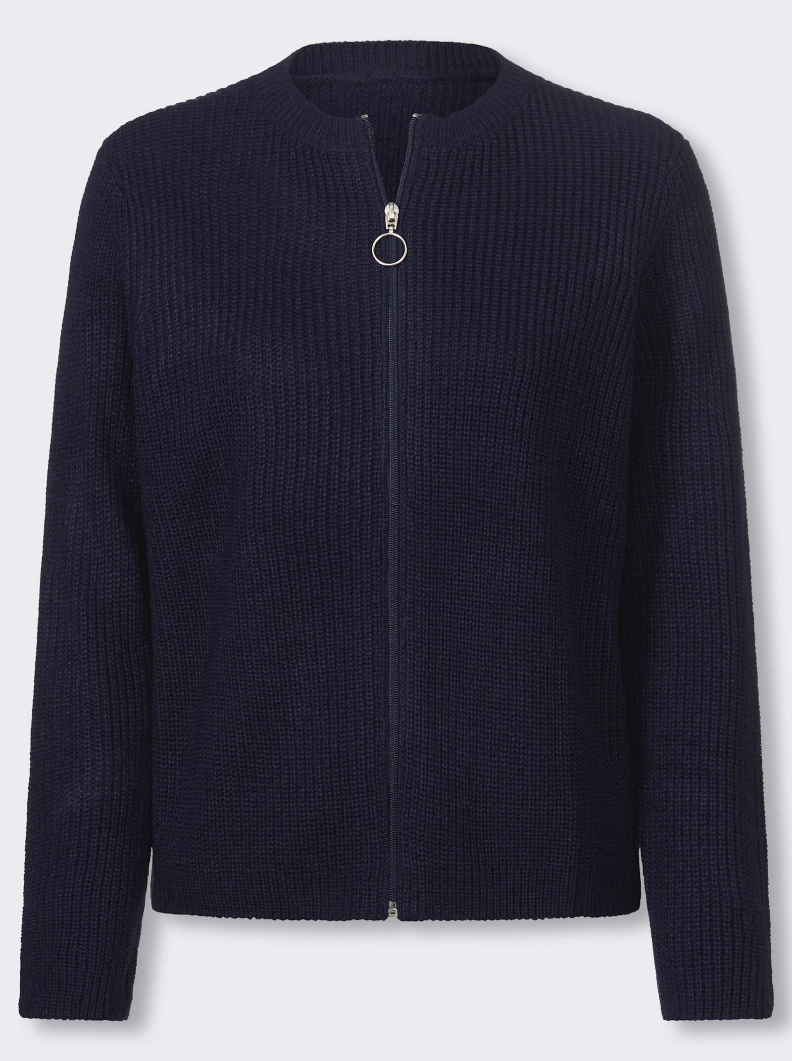 Strickjacke mit Reißverschluss - marine