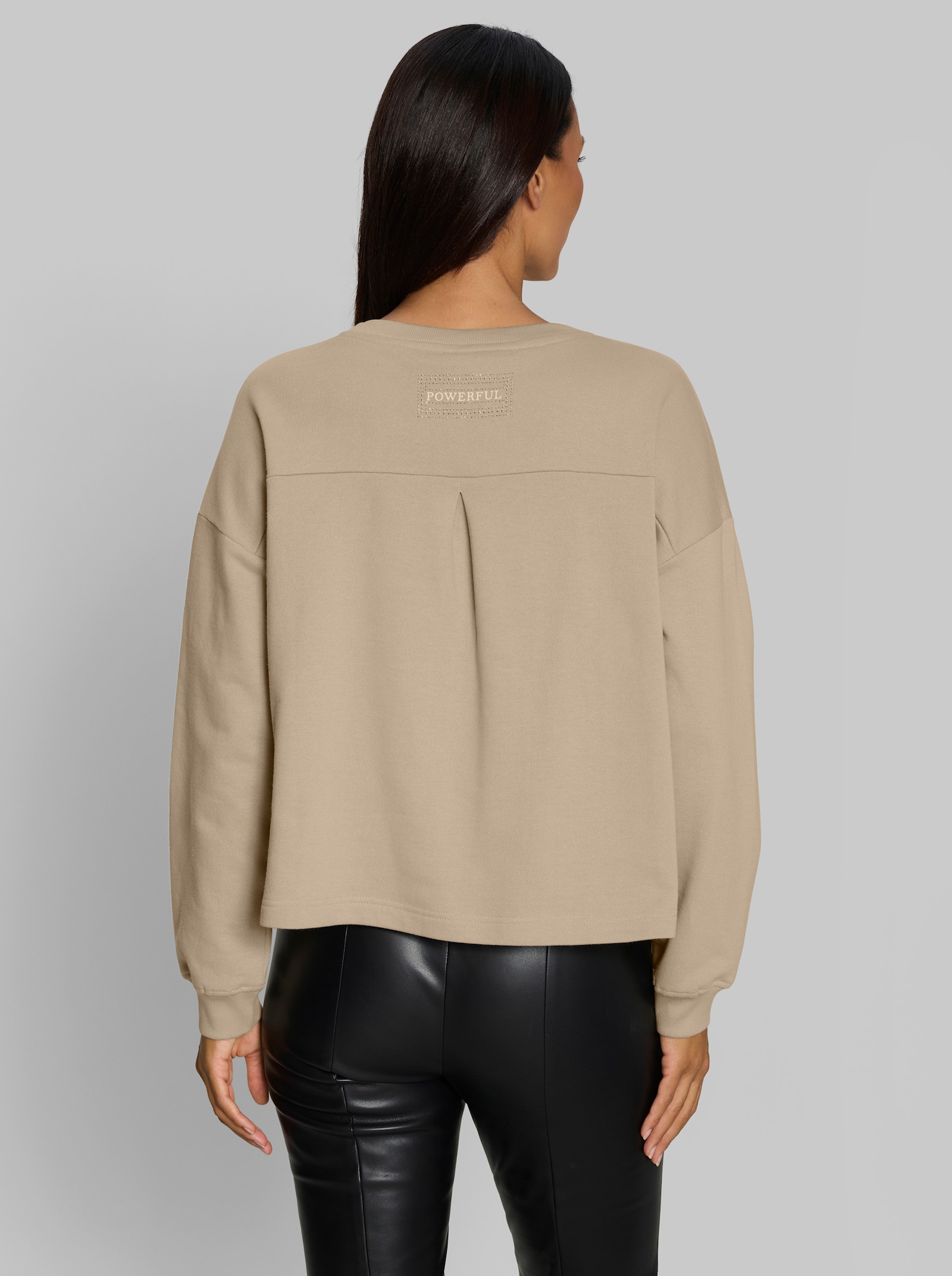 heine Sweater mit Schriftzug hinten - beige
