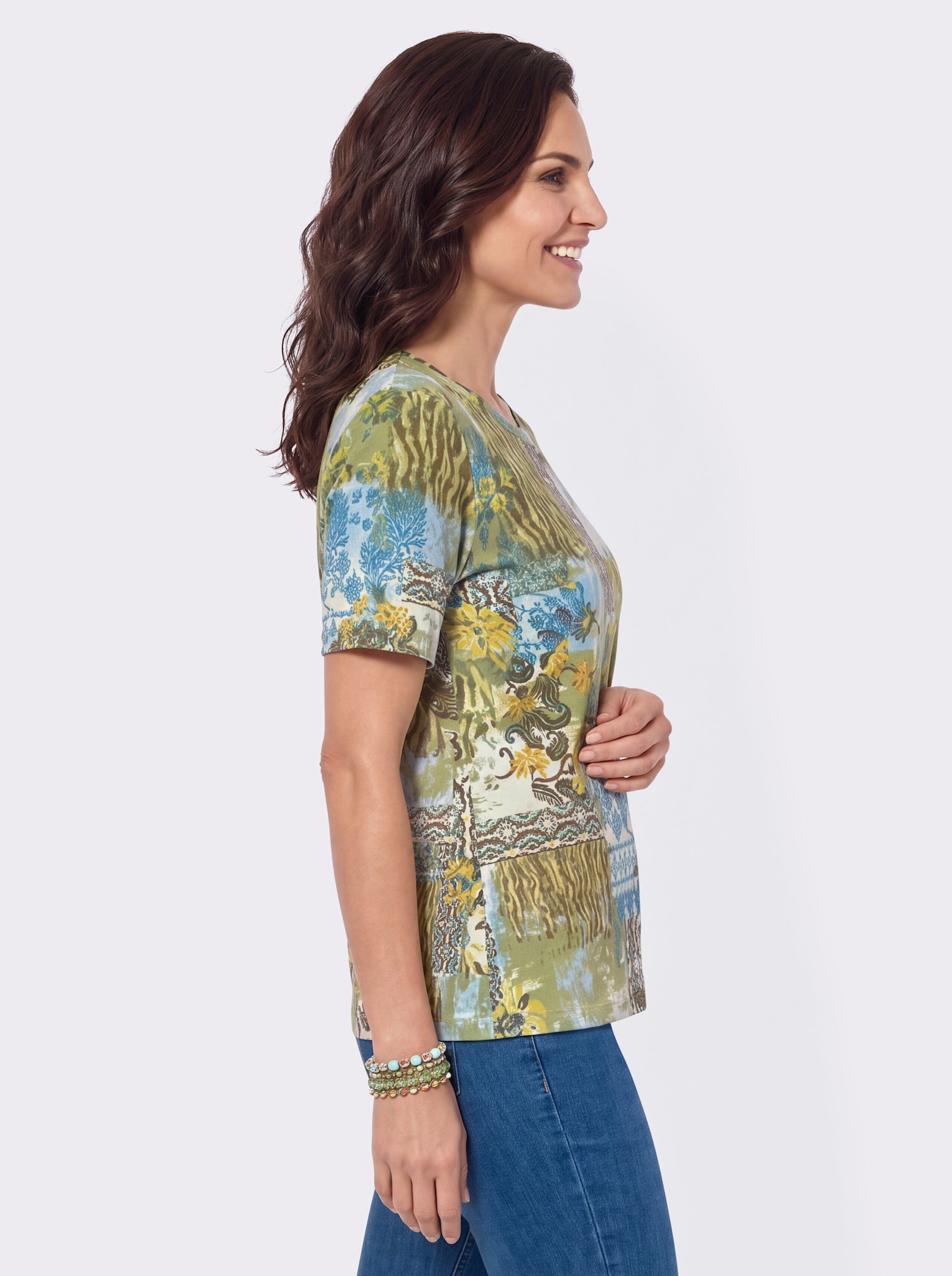 Print-Shirt aus reiner Baumwolle - schilf-bedruckt