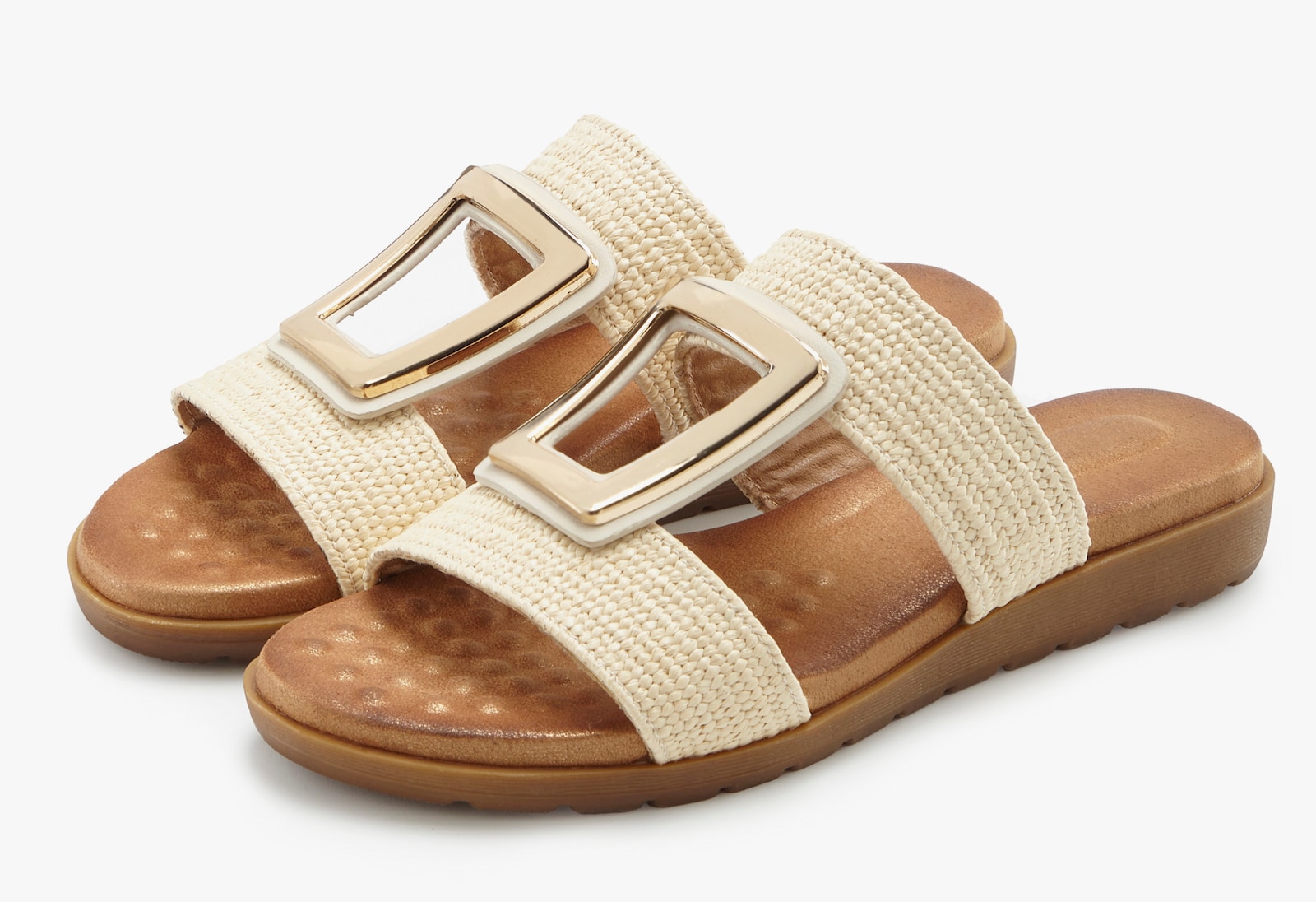 Vivance Pantolette - beige/goldfarben