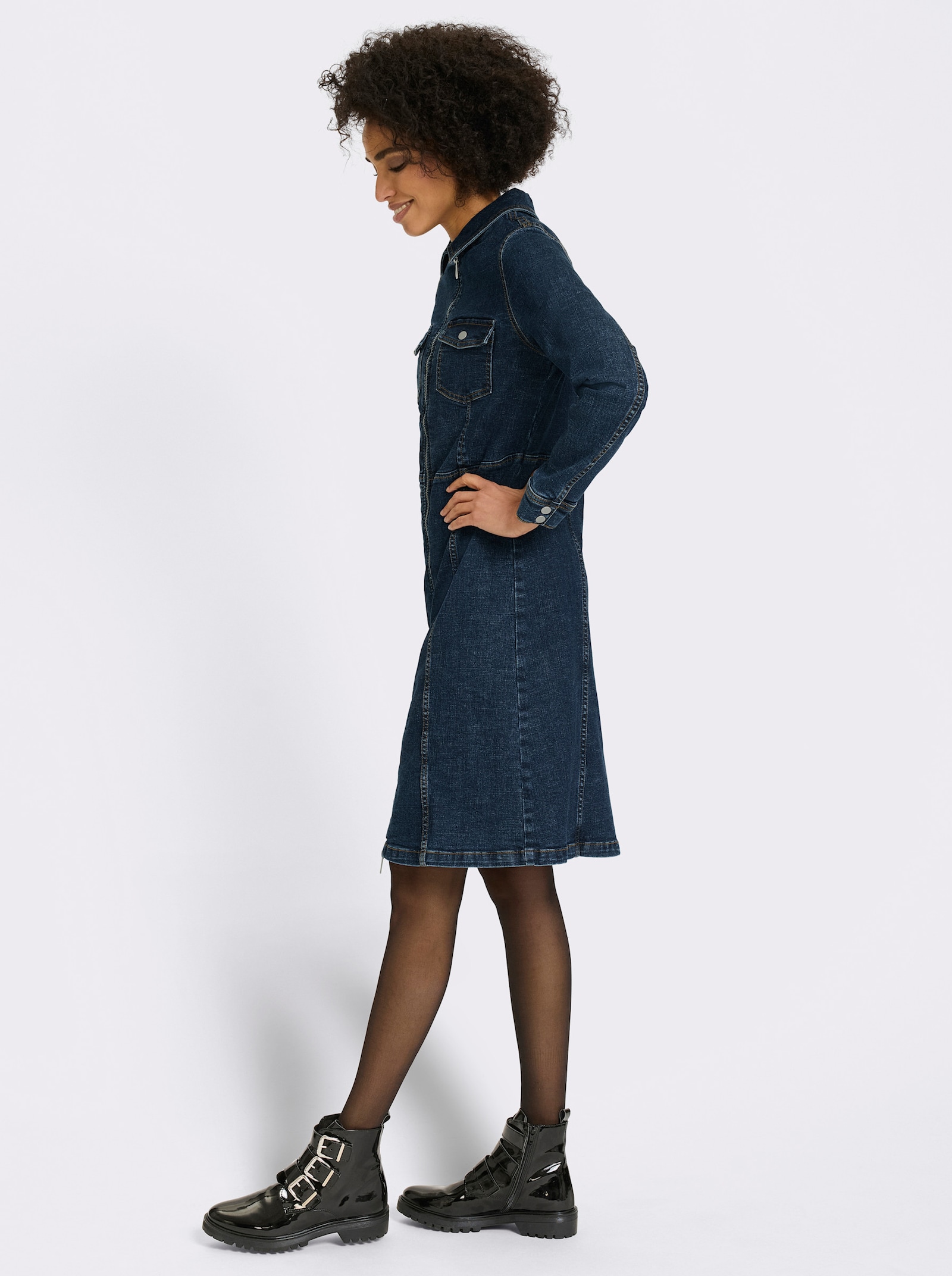 heine Jeansjurk met overhemdkraag - blue-stonewashed