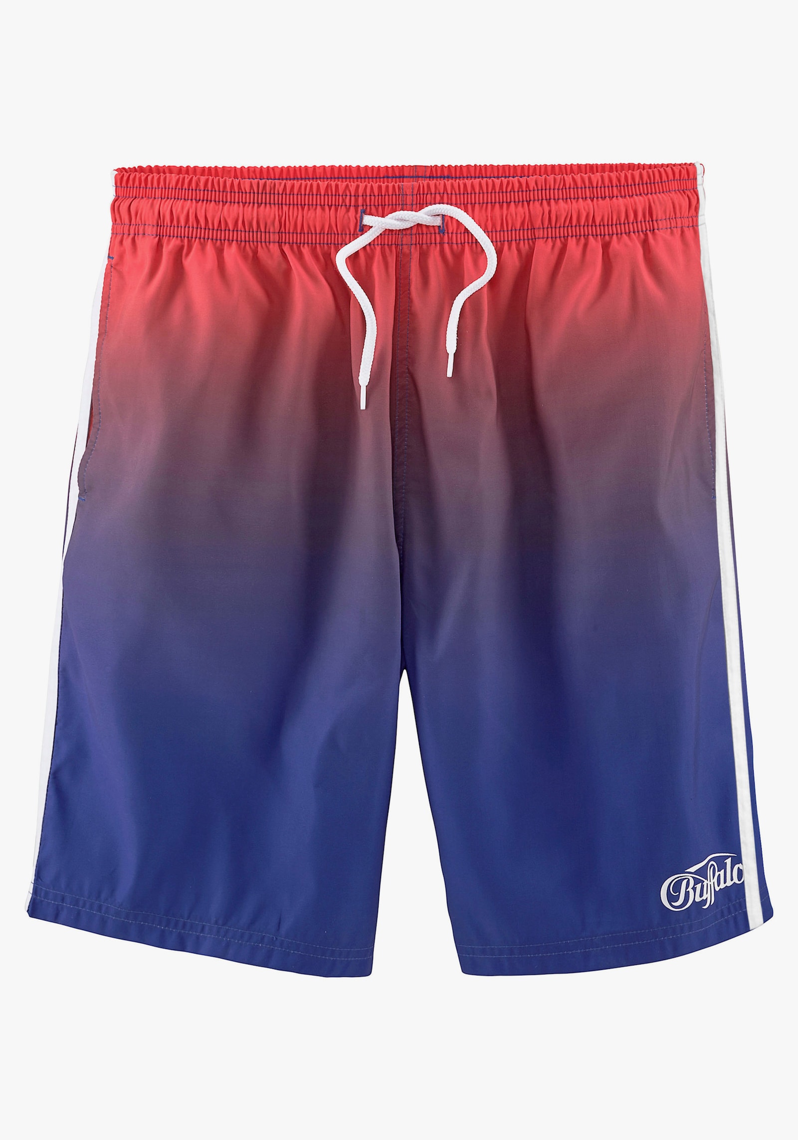 Buffalo Badeshorts - rot-blau-bedruckt