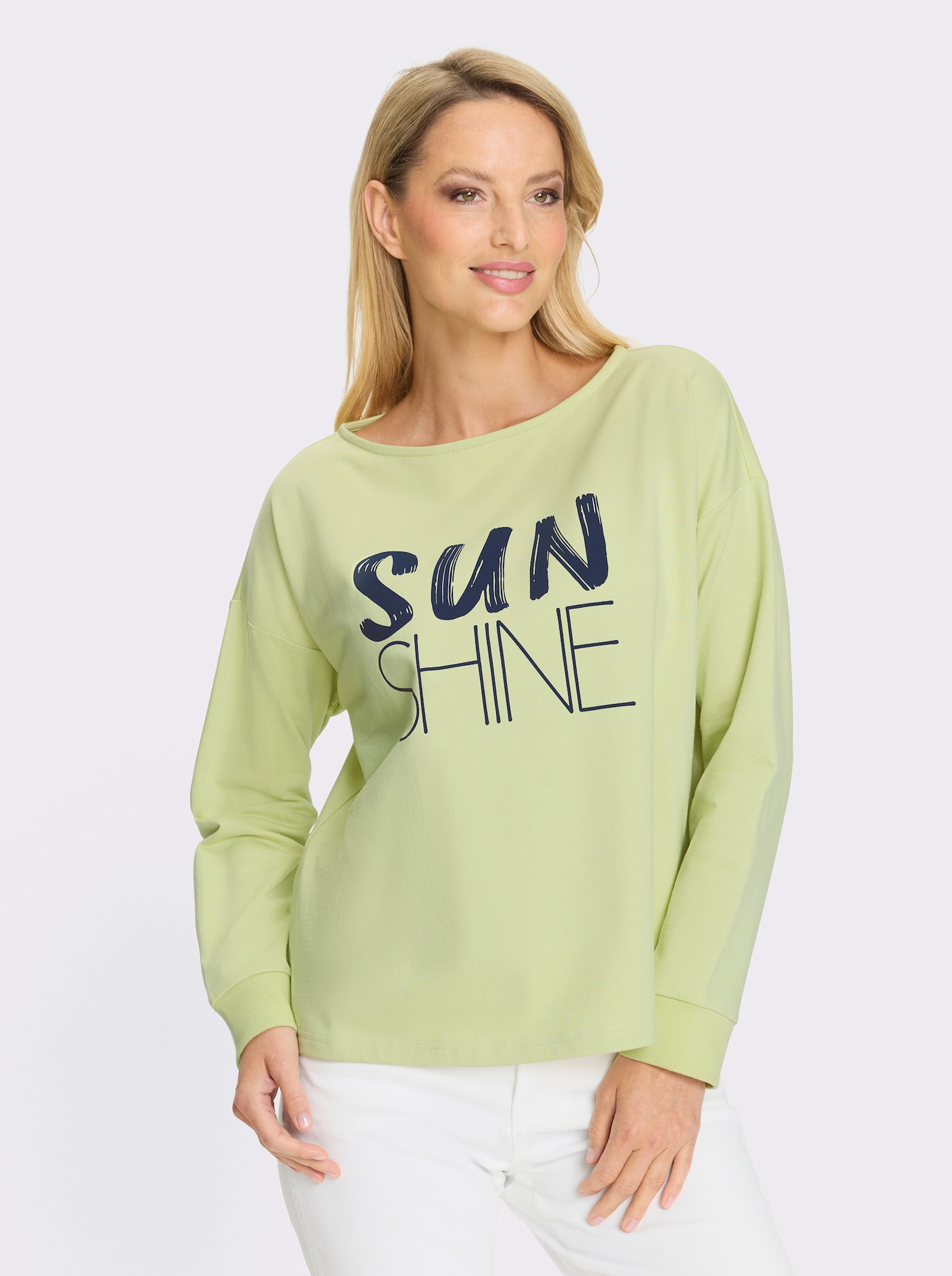 heine Sweatshirt mit Schriftzug - pistazie