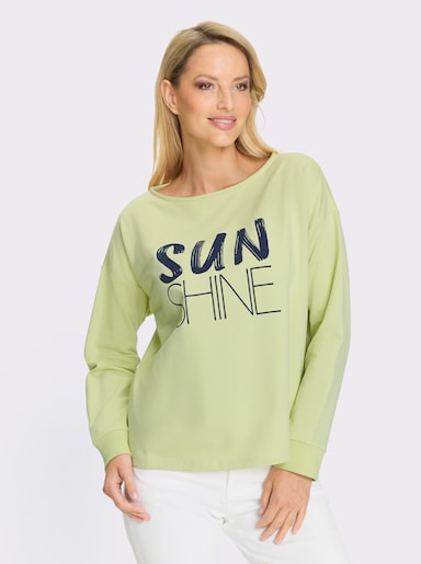 heine Sweatshirt mit Schriftzug - pistazie