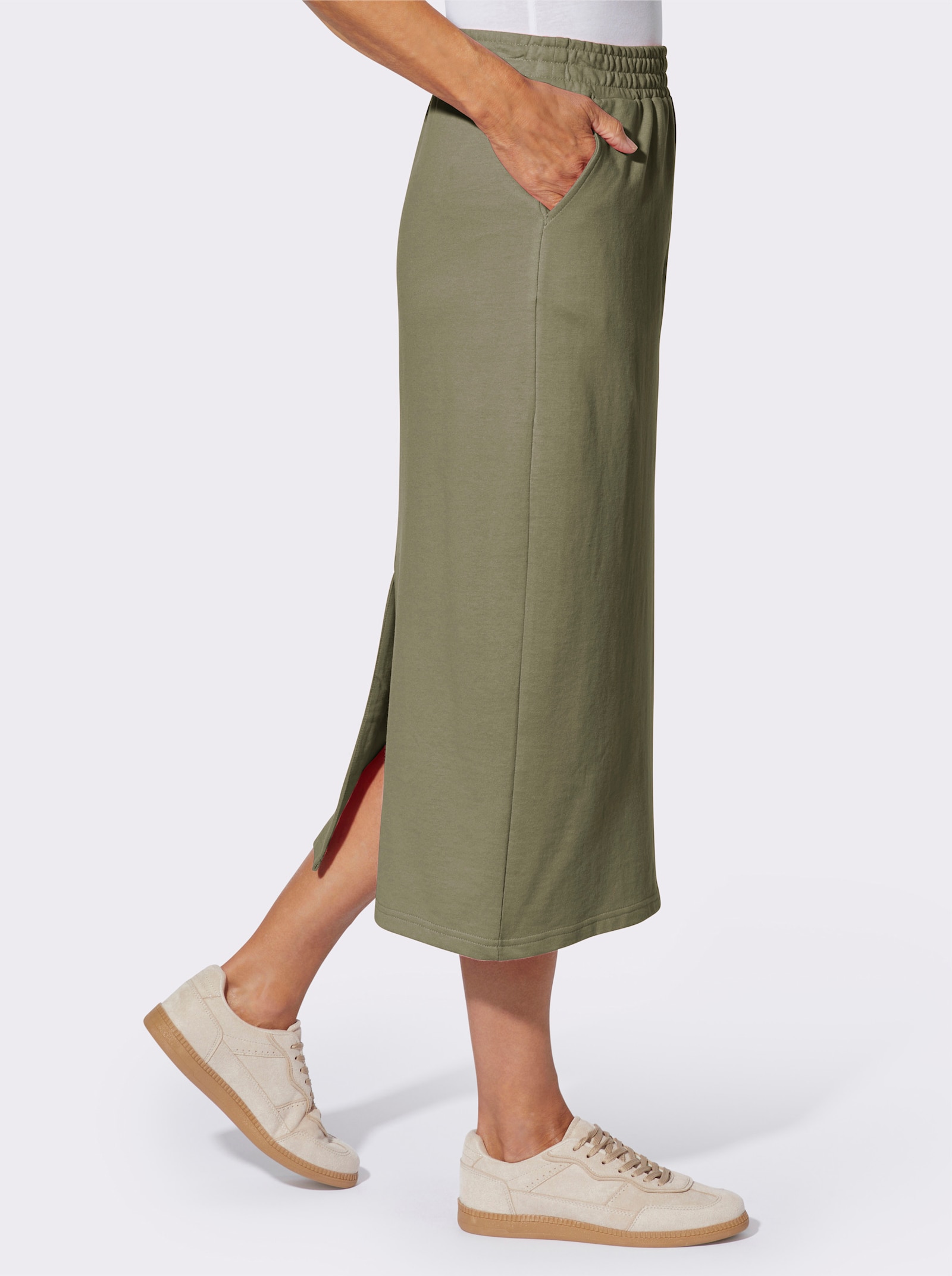 Sweatrock mit Rundum-Dehnbund - khaki