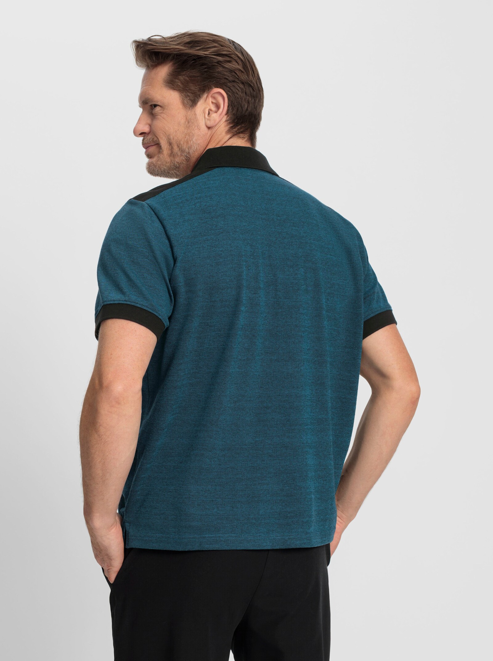 Catamaran Sports Vrijetijdsshirt in tweekleurige look - topaas gemêleerd