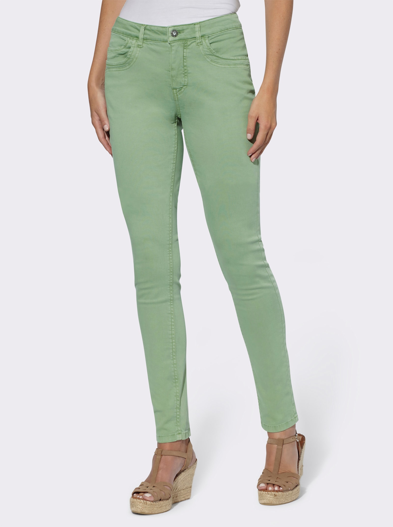 heine Jean skinny avec piquage décoratif - eucalyptus
