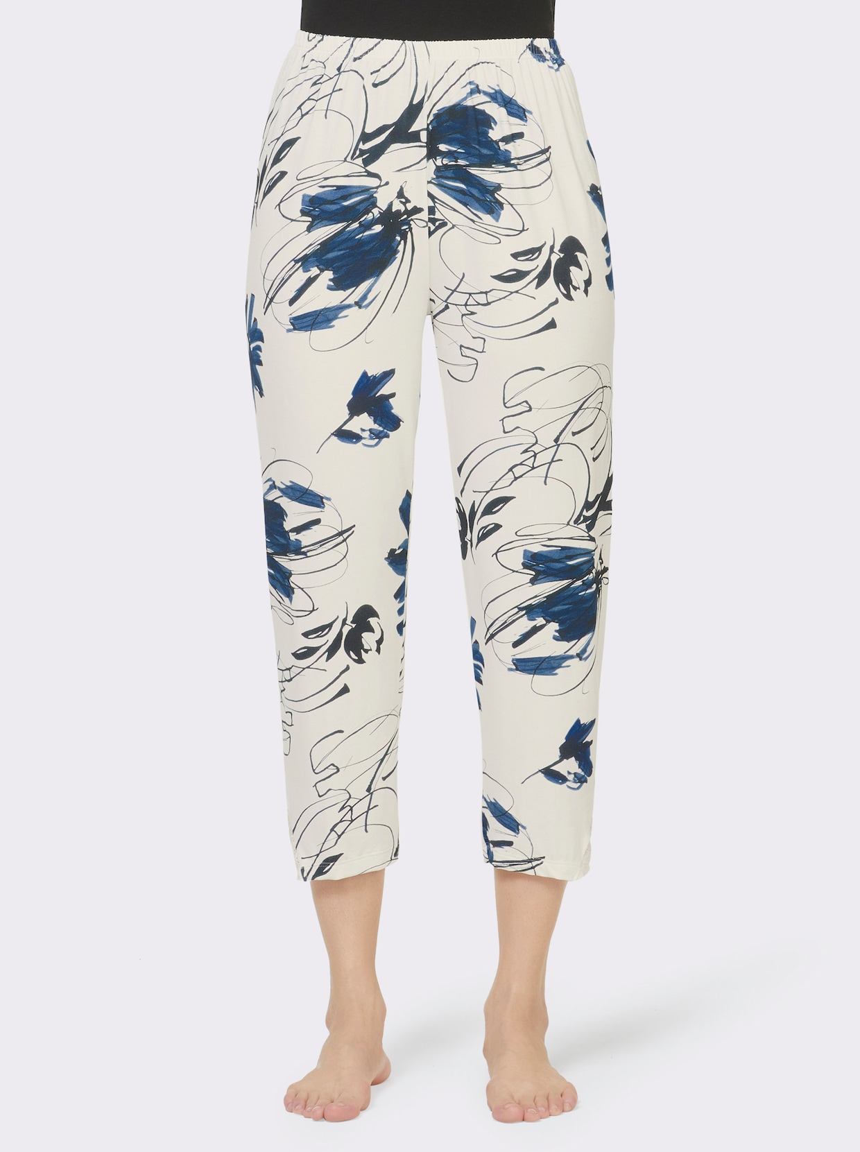 Cybele Pyjama-Broek - ecru/jeansblauw bedrukt