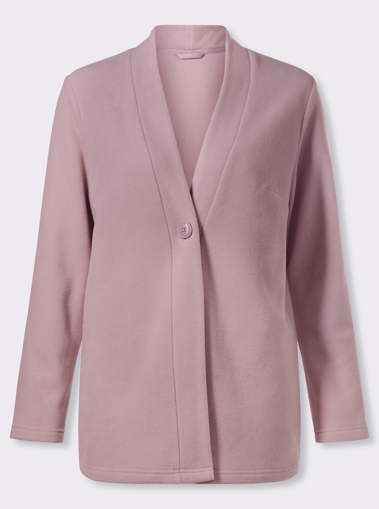 Fleecejacke mit V-Ausschnitt - mauve