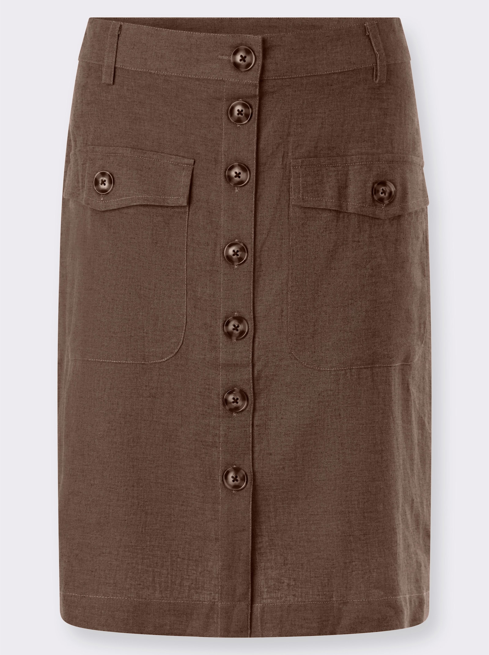 heine Sommerrock mit Knopfleiste - schoko
