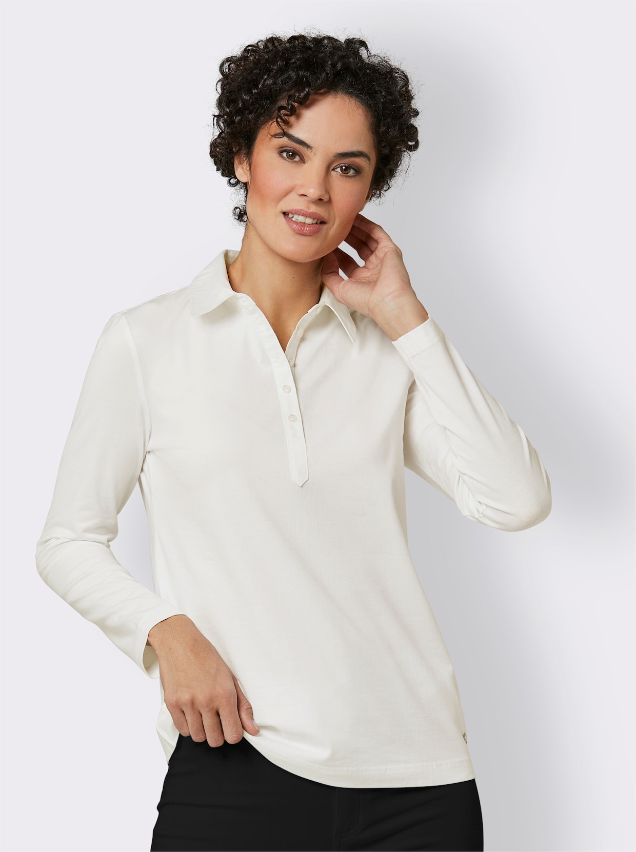 CREATION L PREMIUM Polo en coton Pima - blanc