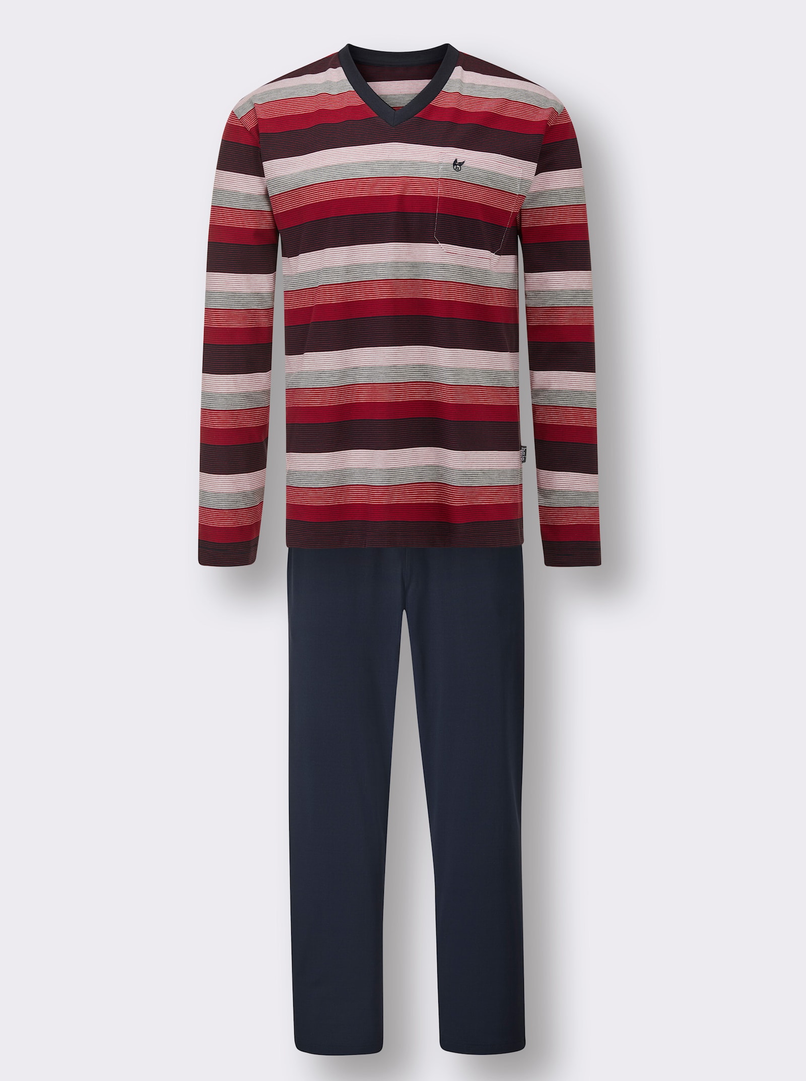 Hajo Pyjama - marine/rood gestreept