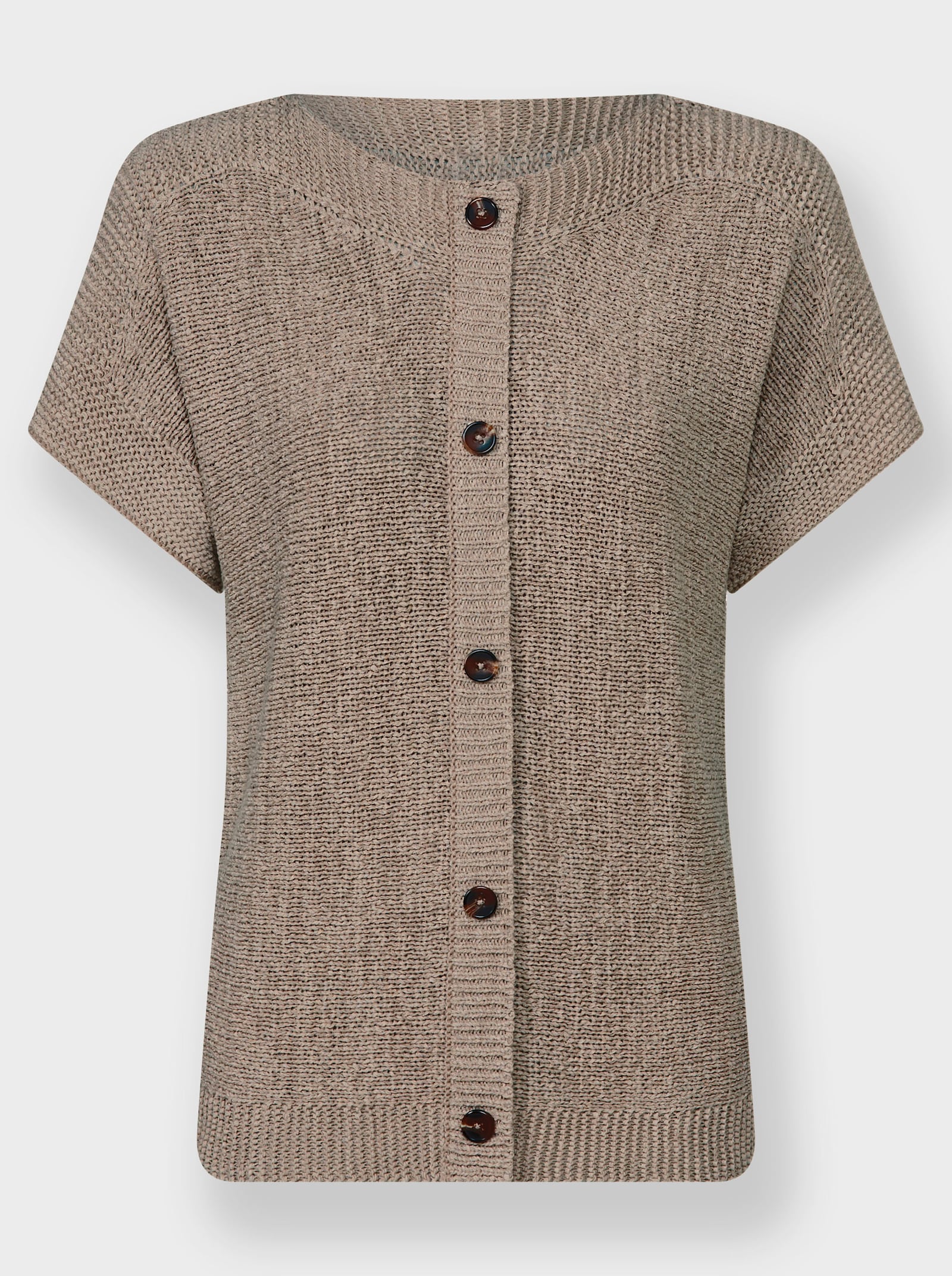 Pullunder mit Zierknopfleiste - sesam