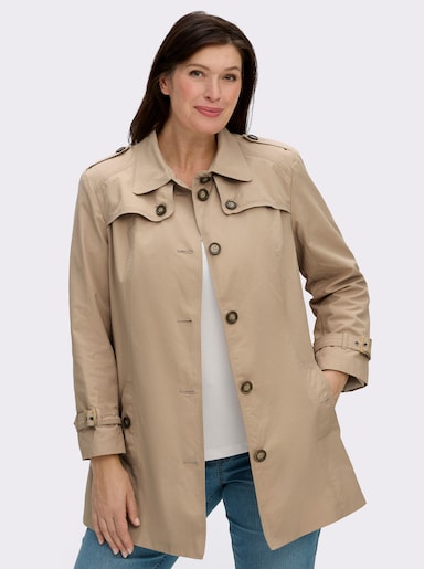 Kurzmantel in Trenchcoat-Optik - sand