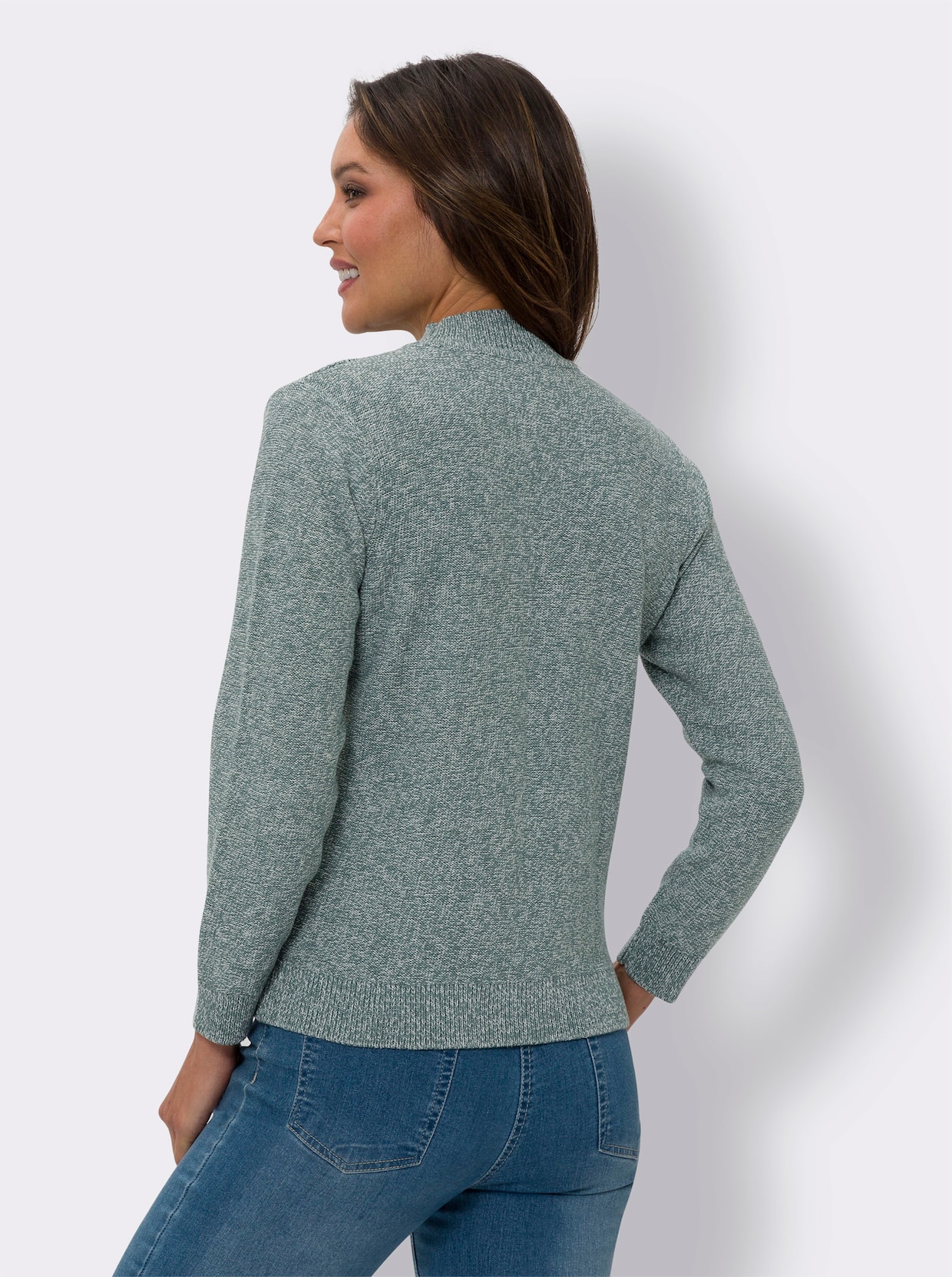 Pullover met lange mouwen - jade/ecru gemêleerd