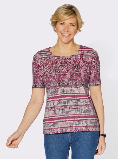 Shirt met korte mouwen - donkerrood geprint