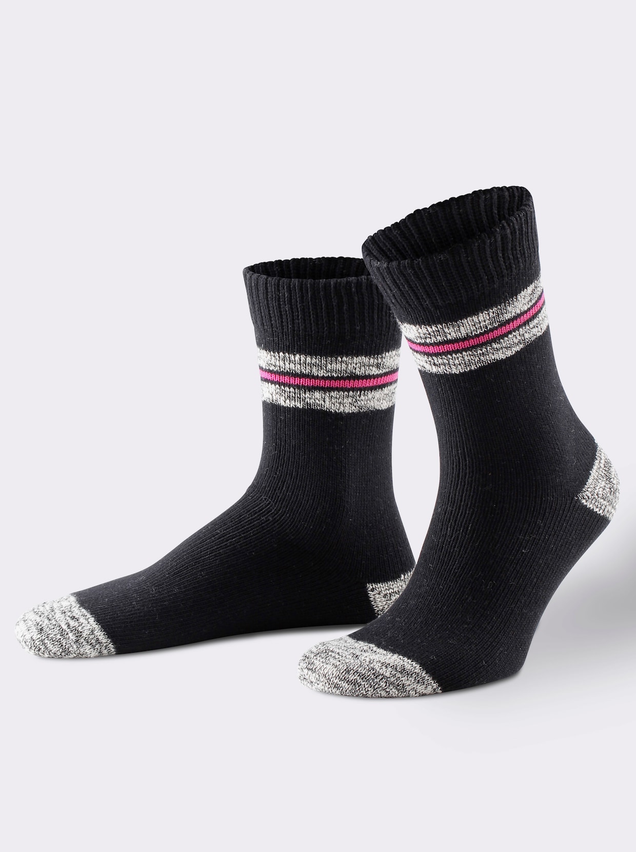 wäschepur Socken - schwarz-magenta