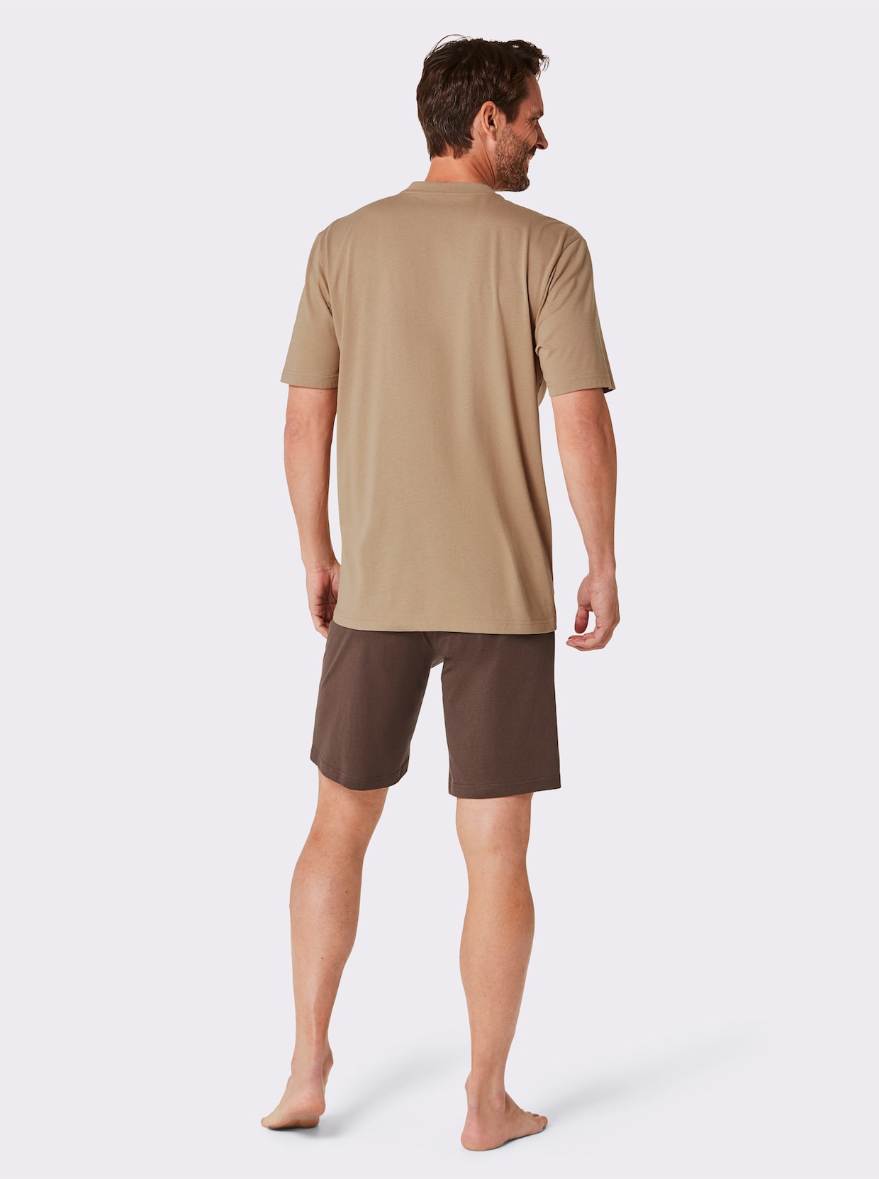 wäschepur men Shortys - schoko-camel + marine-mittelblau