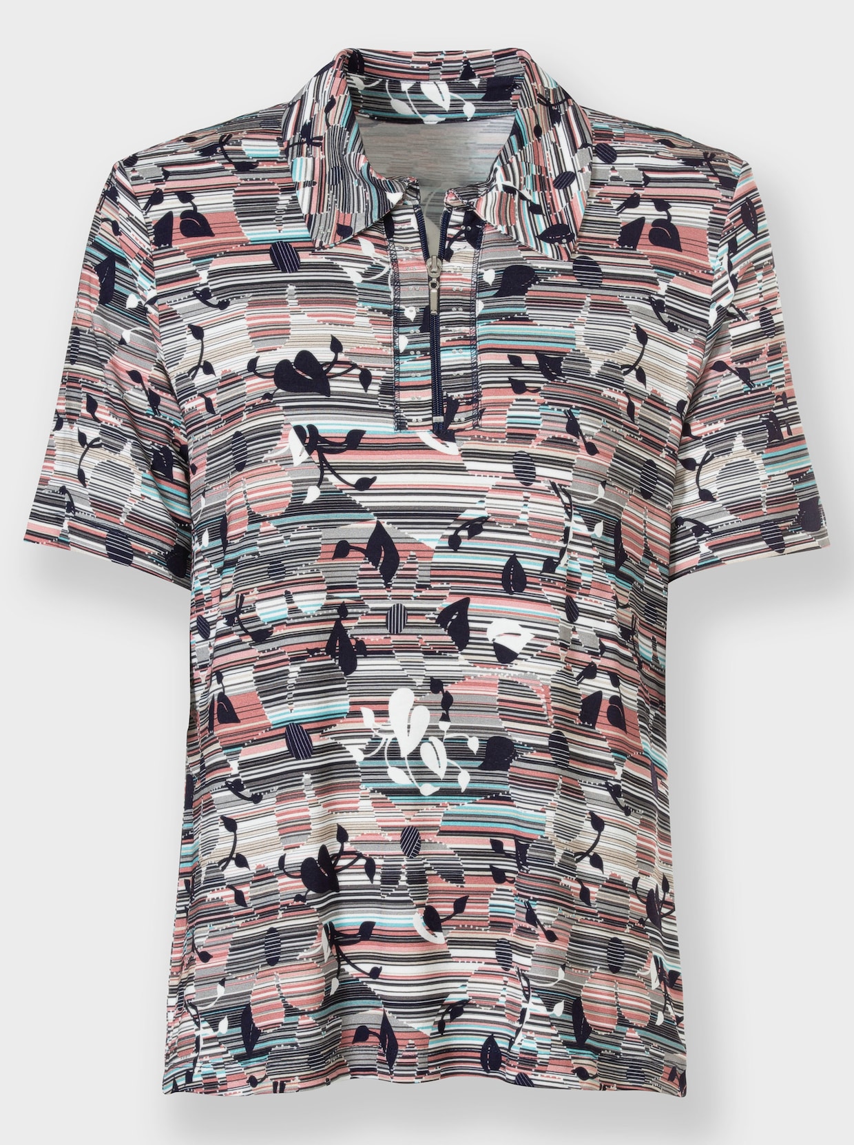Shirt - marine/rozenkwarts bedrukt