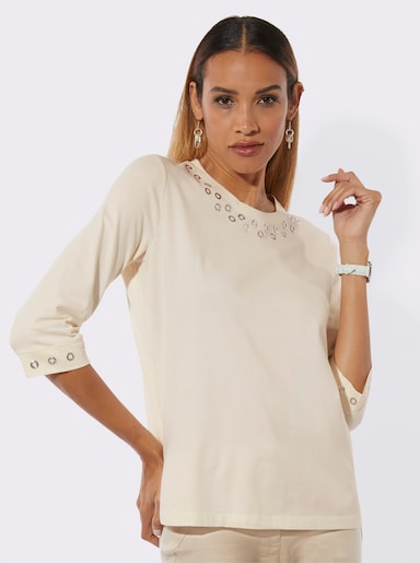 Rundhalsshirt - champagner