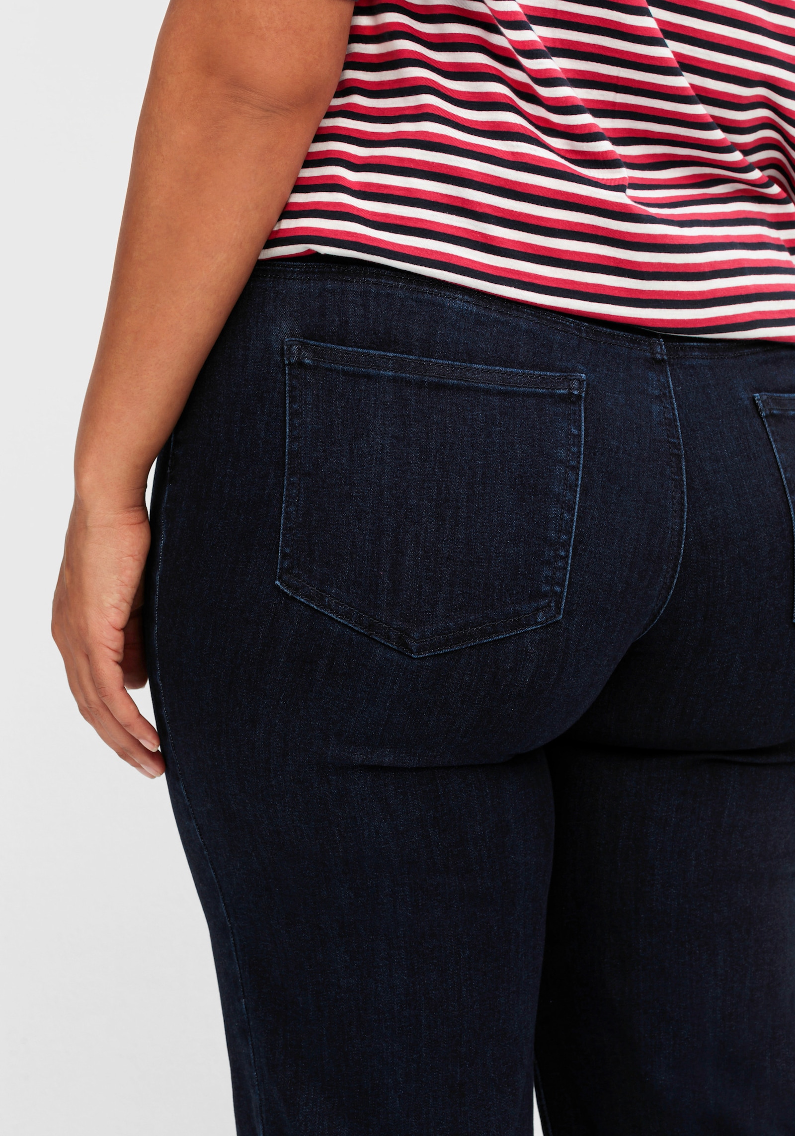 sheego Schlupfjeans mit durchgehend weitem Bein - dark blue denim