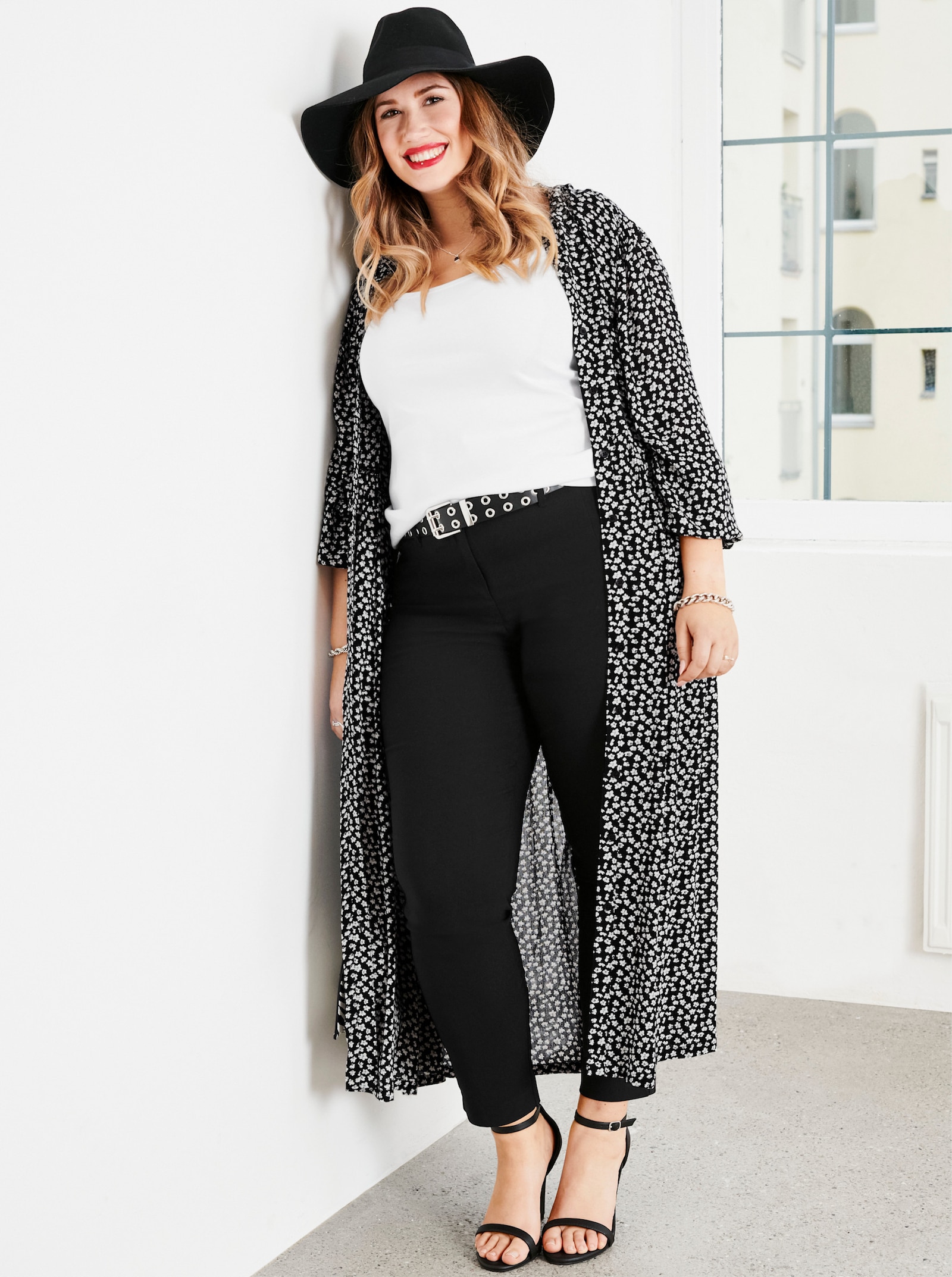 sheego Spaghettitop in Rippqualität - weiß