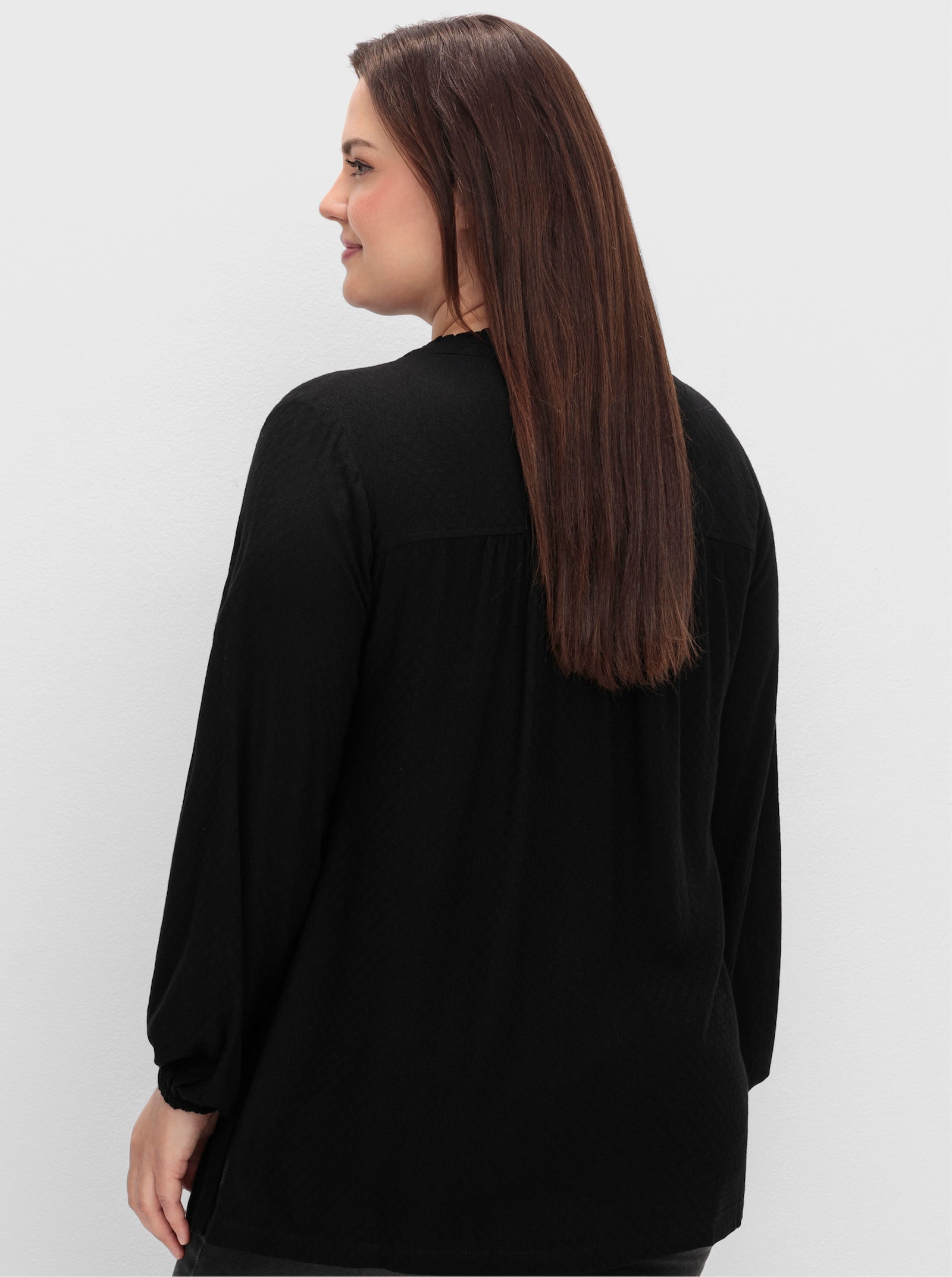 sheego Tunika in Struktur-Qualität, Viskose - schwarz