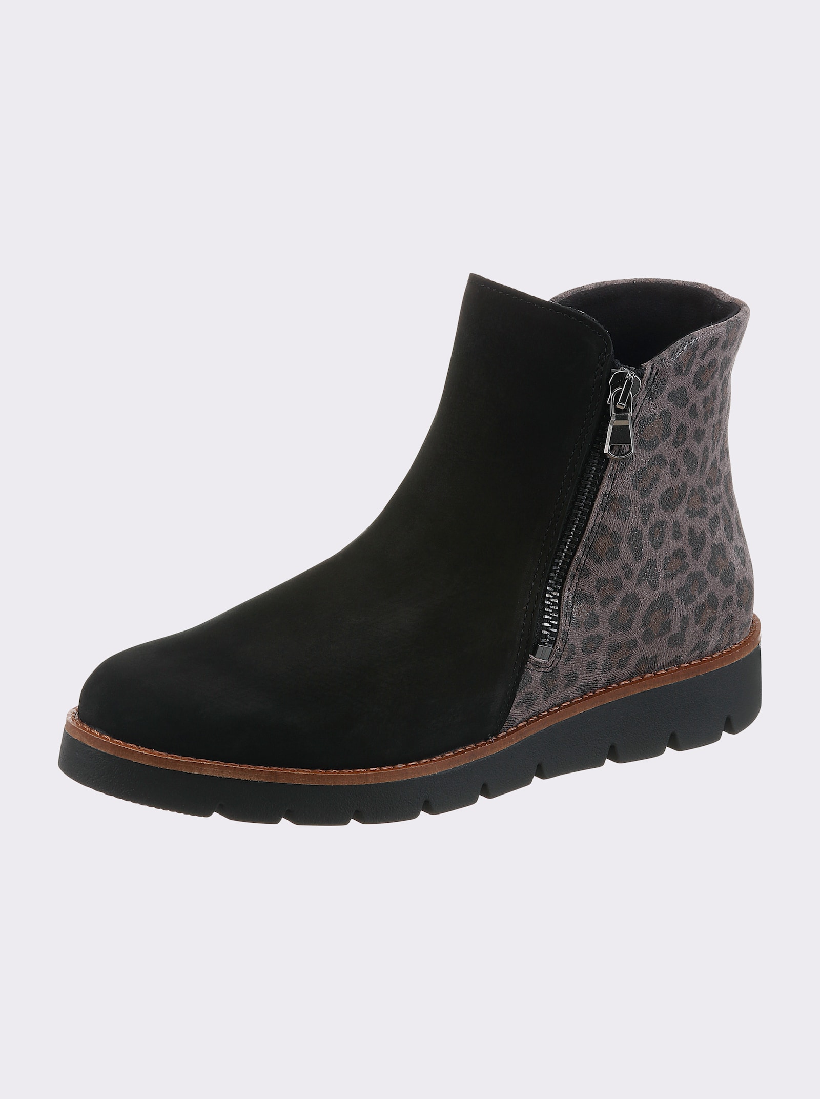 heine Kurzstiefelette - schwarz-grau