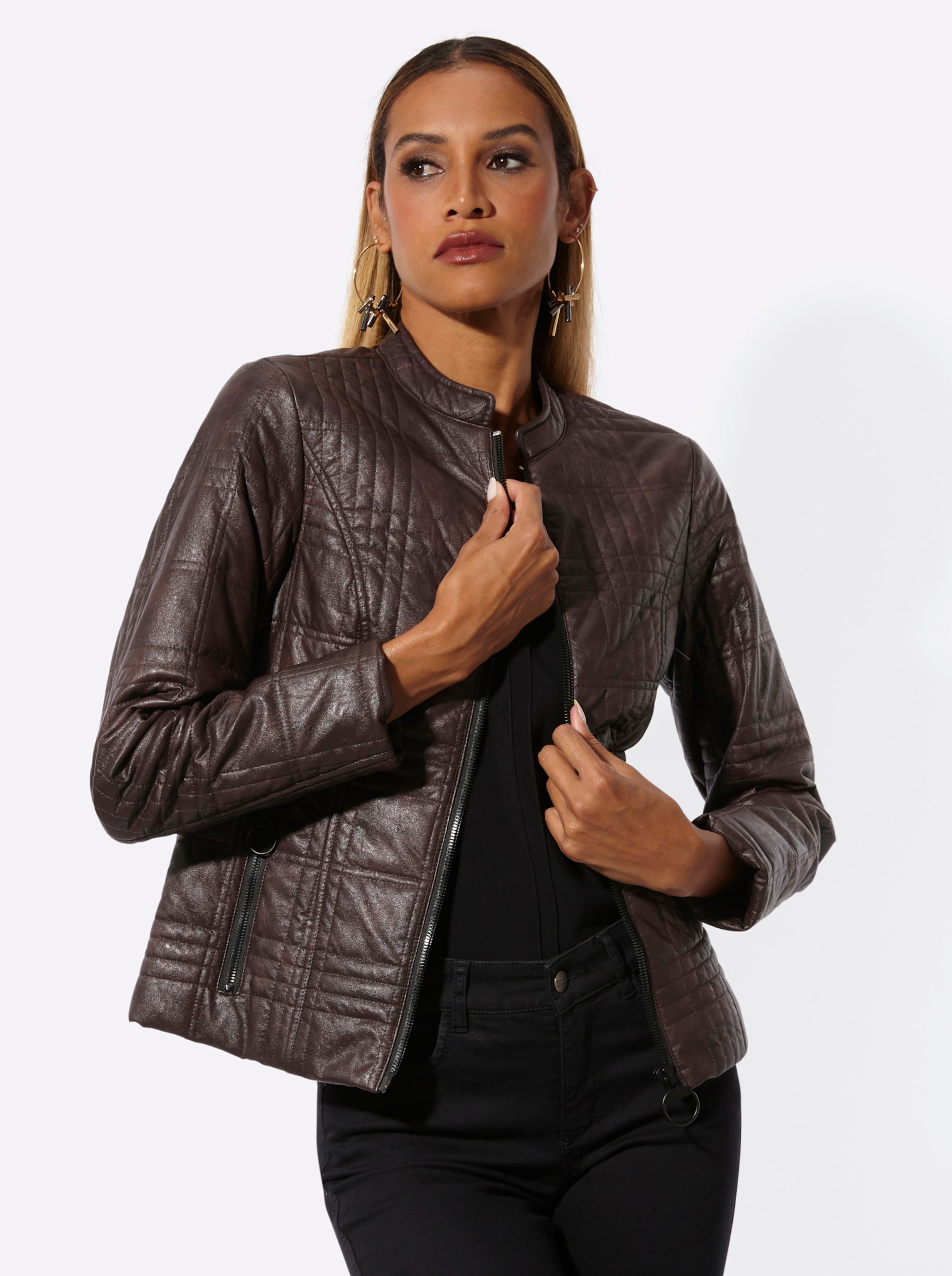 Lederimitat-Blazer