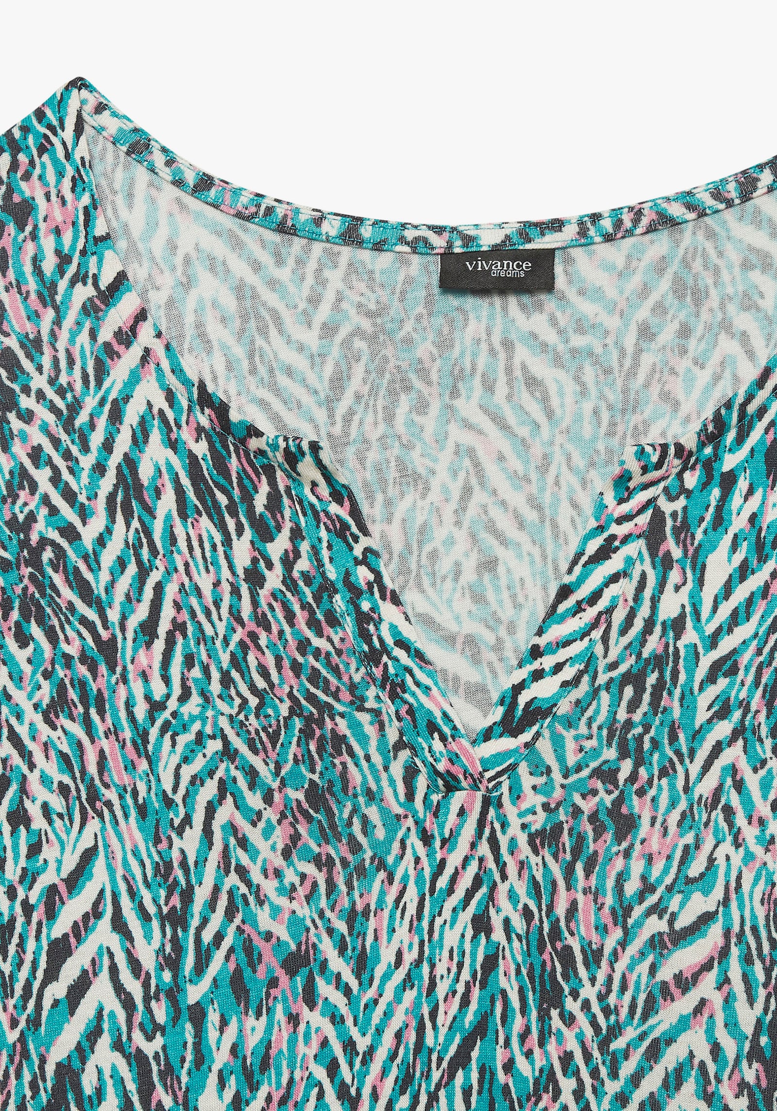 Vivance Maxi-jurk - turquoise/roze/crème bedrukt