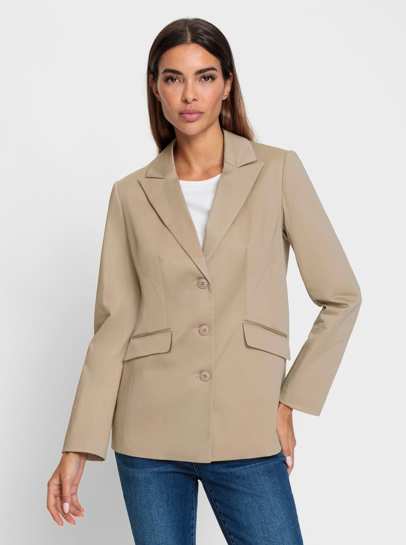 heine Blazer mit dezentem Glanz - sesam