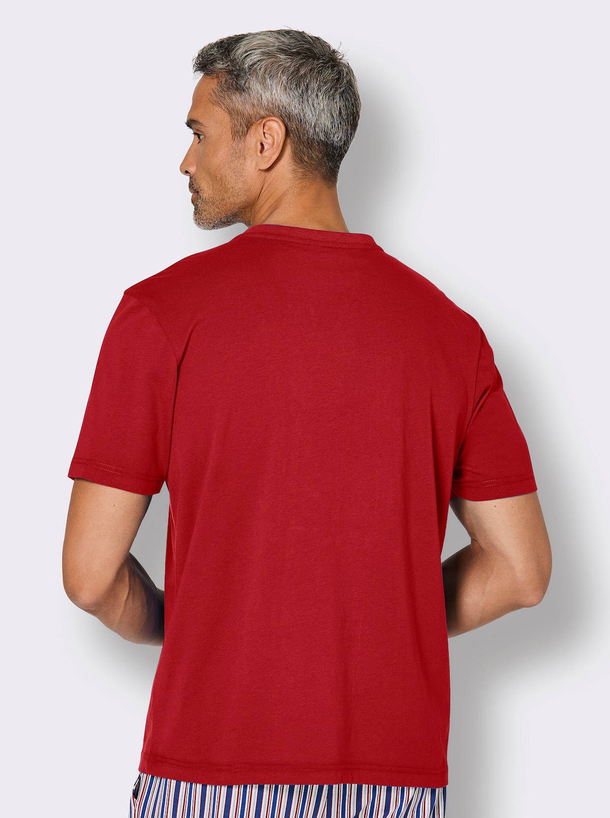 wäschepur men Schlafanzug-Shirt - kirsche