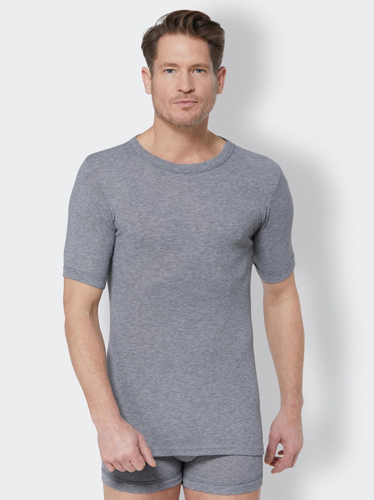 Kumpf Shirt - grau-meliert