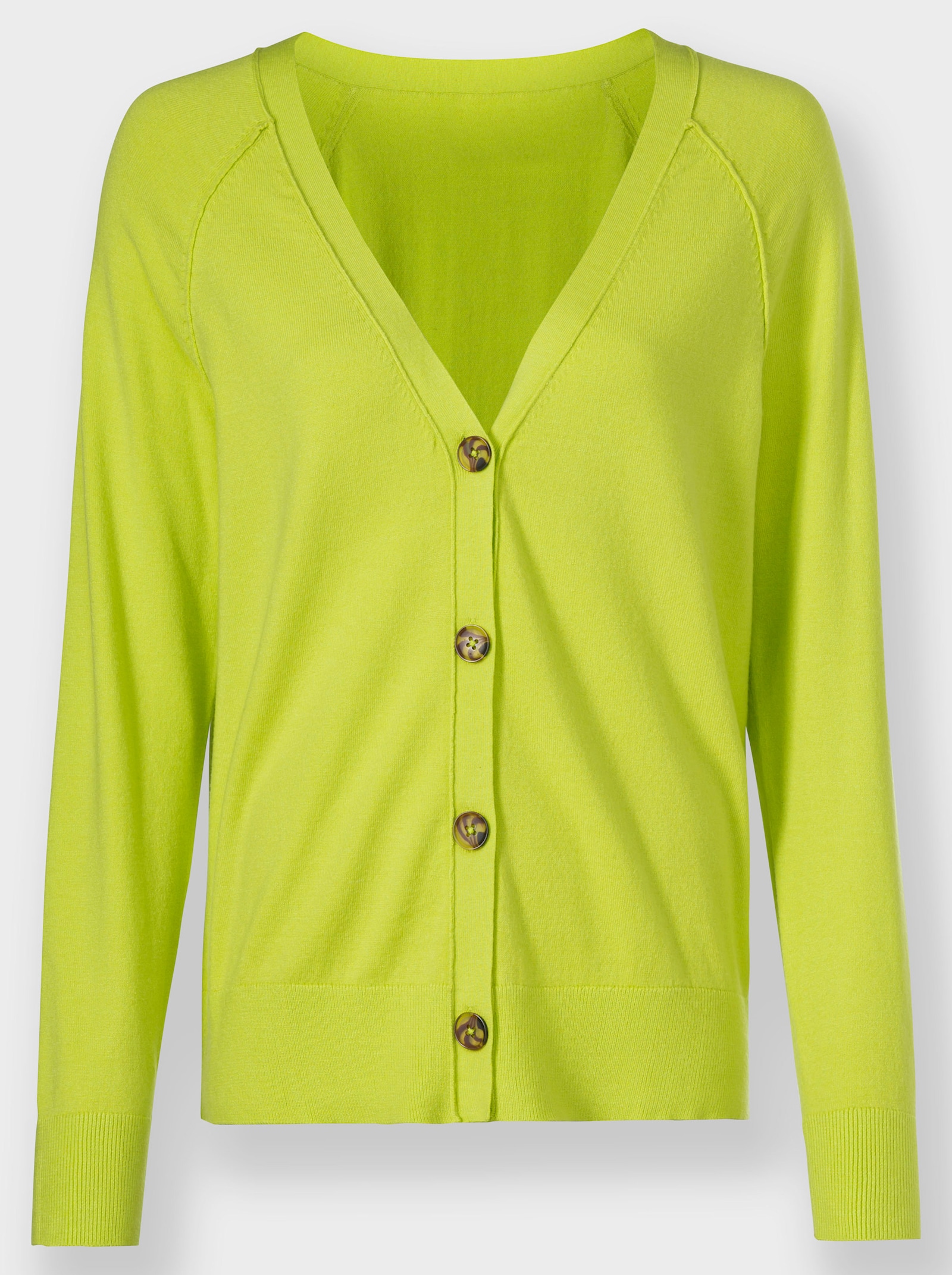 heine Veste en tricot avec boutons imitation corne - citron vert