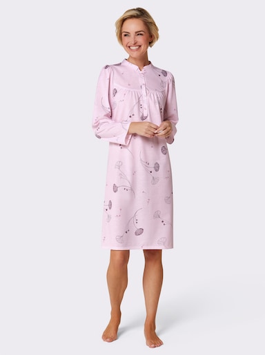 wäschepur Nachthemd in A-Linie - rosé-bedruckt