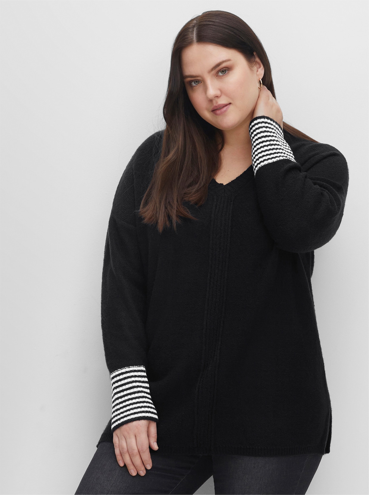 Sheego Pullover - schwarz