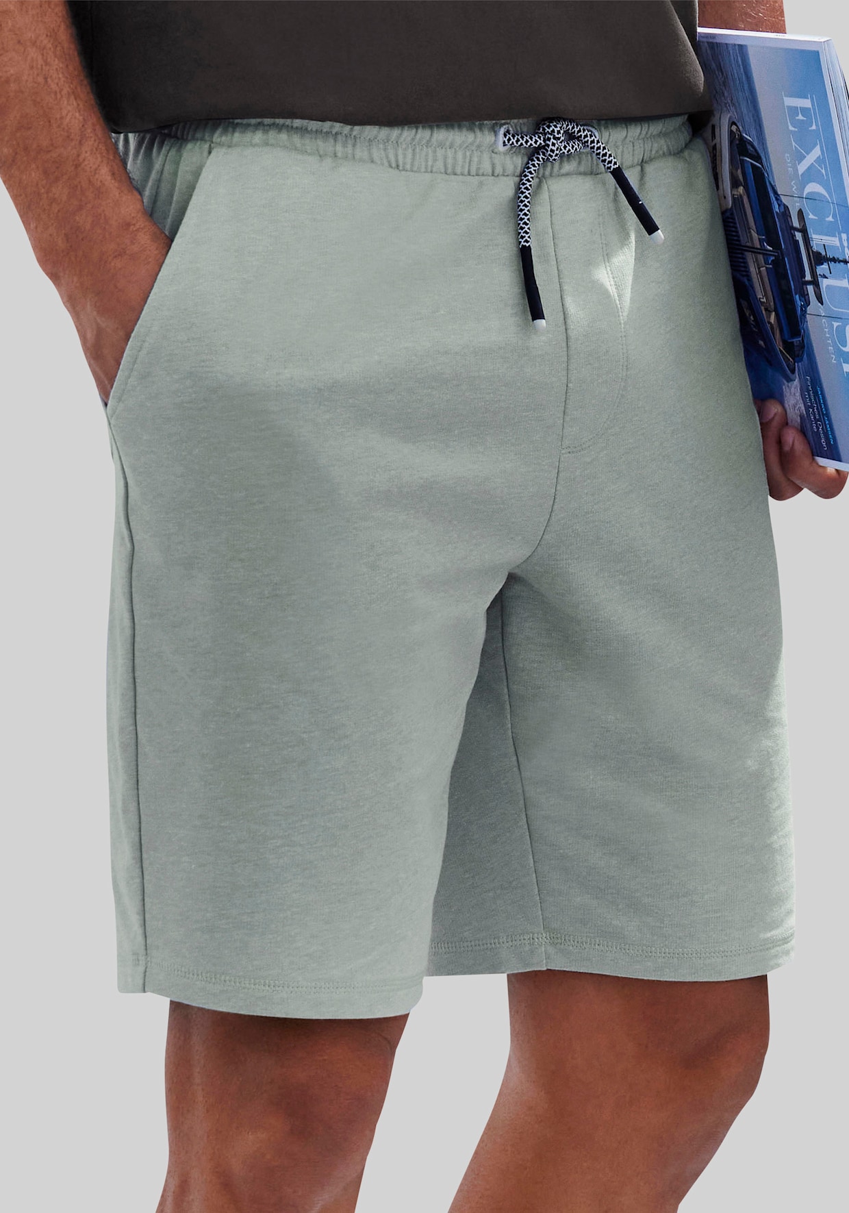 Sweatshort - lichtgroen gemêleerd