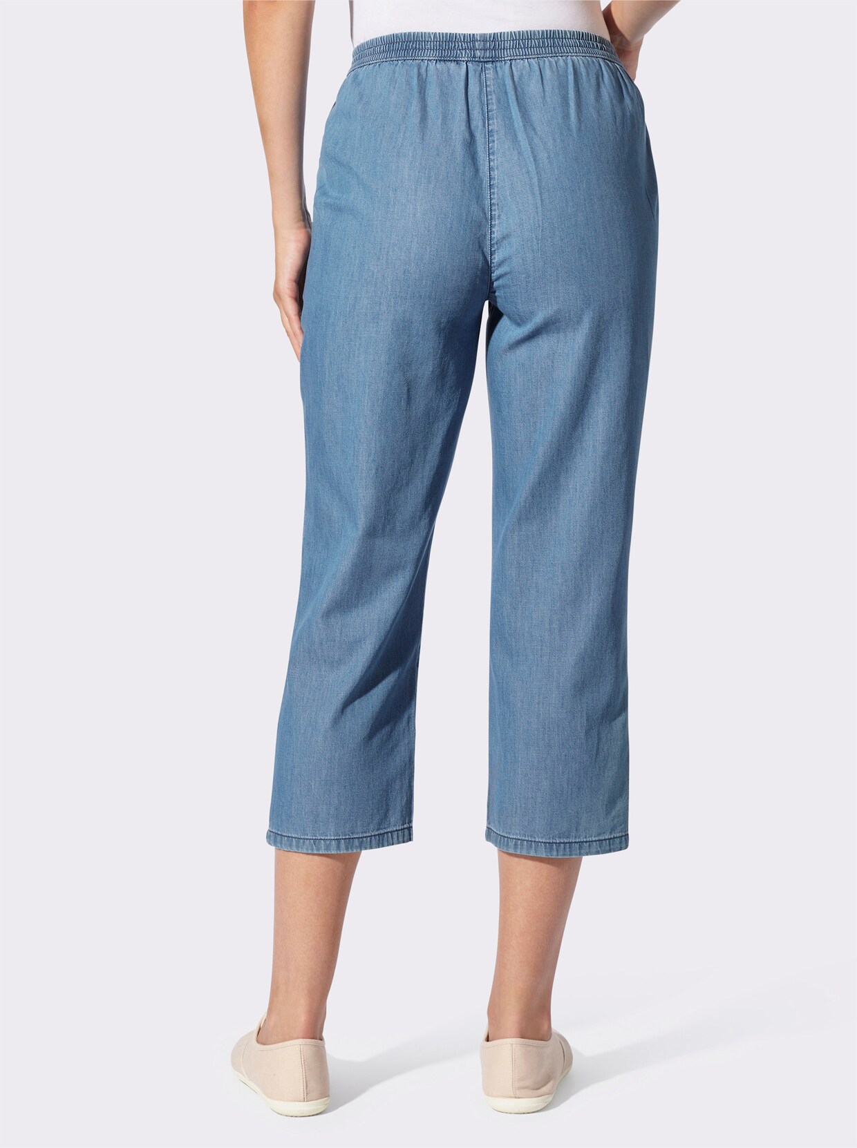 3/4-Jeans - blue-bleached + blue-stone-washed